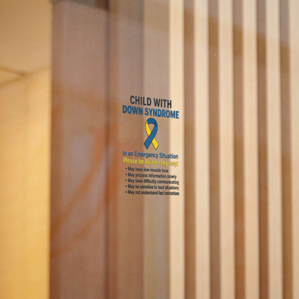 Child with Down Syndrome awareness ribbon Die-Cut Sticker | DTF