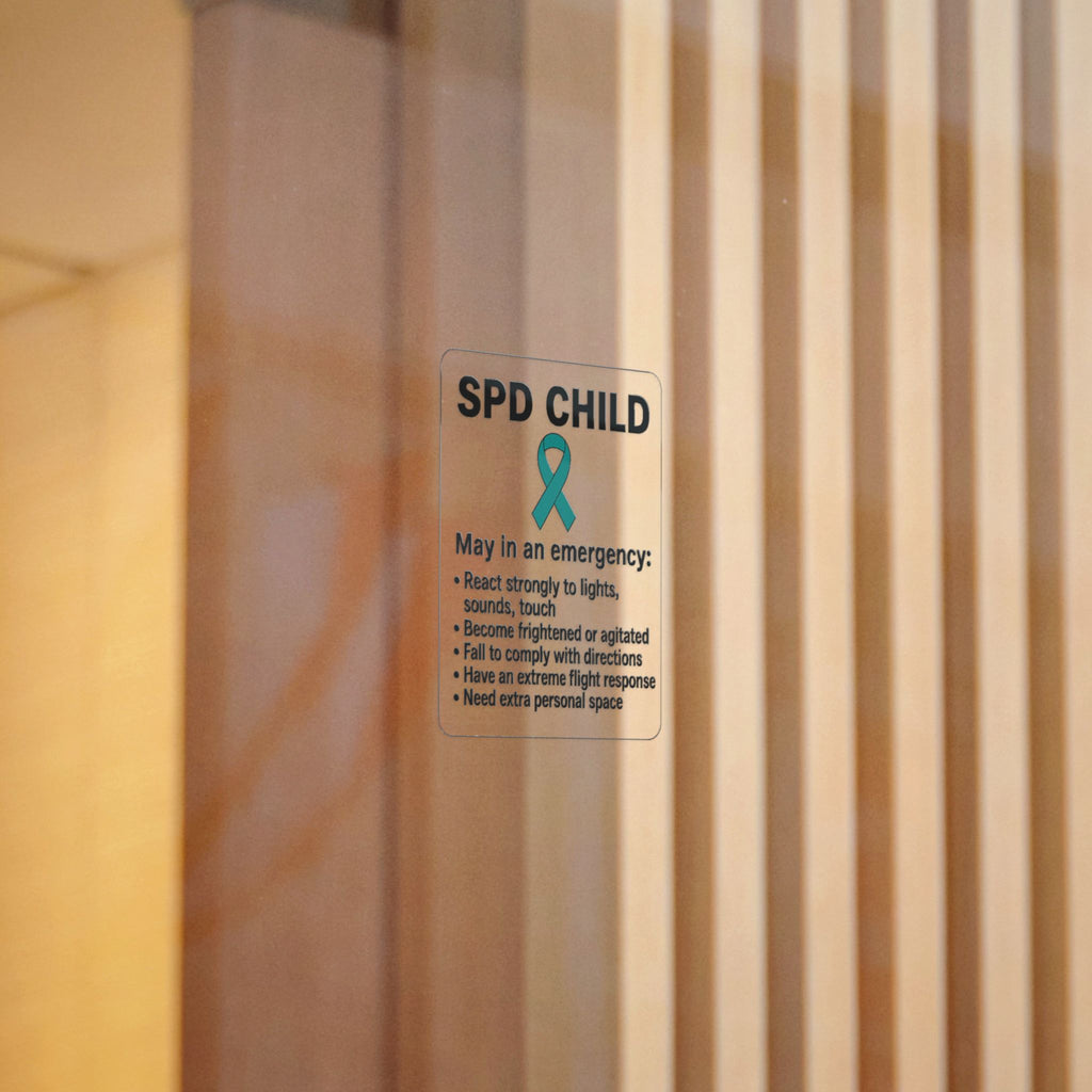 SPD Child Awareness sticker | Sensory Processing Disorder information decal, teal ribbon