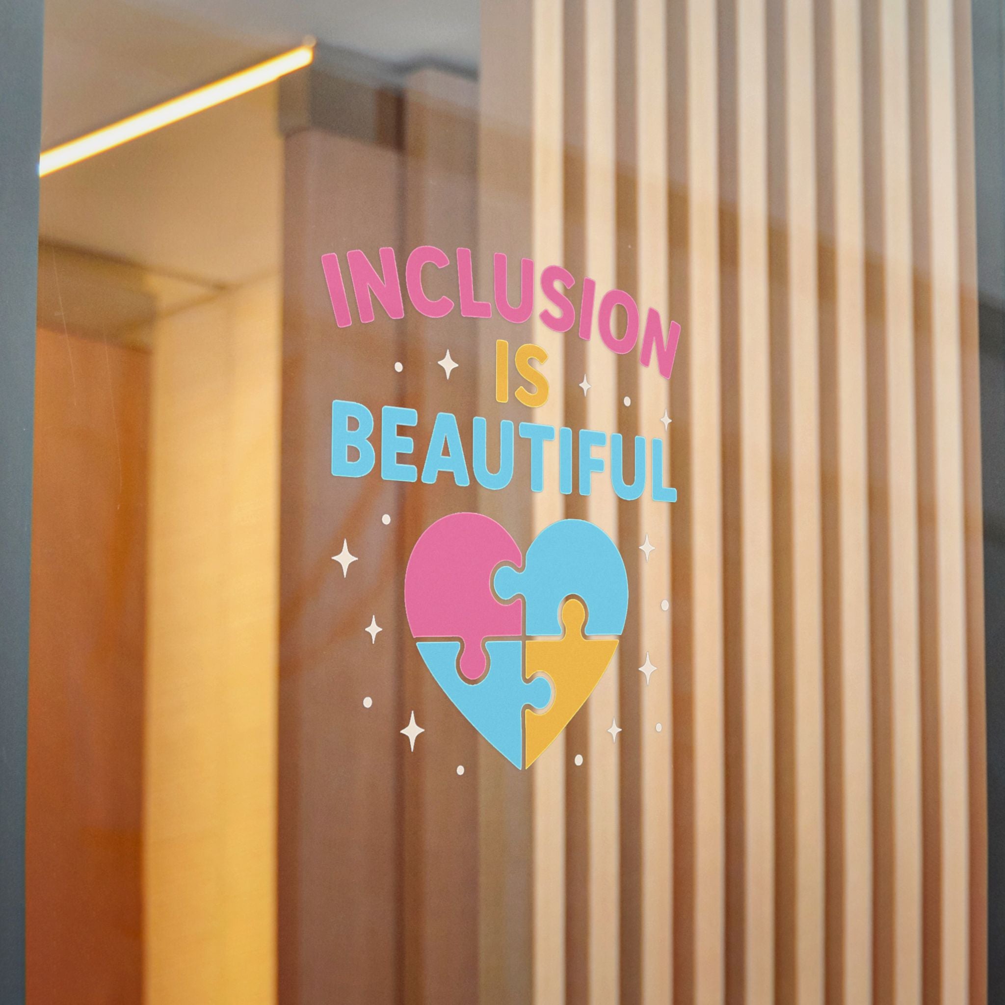 Inclusion Is Beautiful Heart Puzzle sticker | Die-Cut Sticker