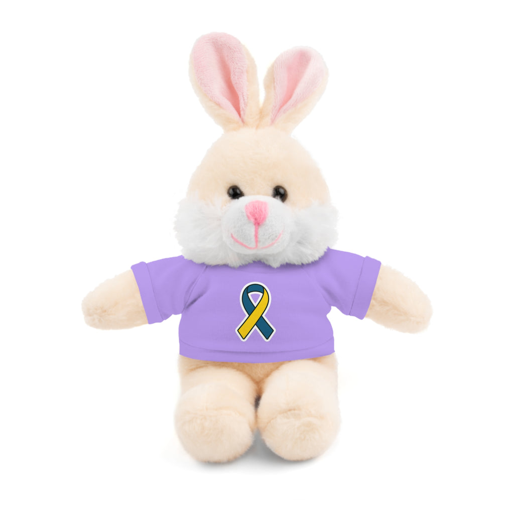 Yellow Blue Awareness Ribbon Stuffed Animal