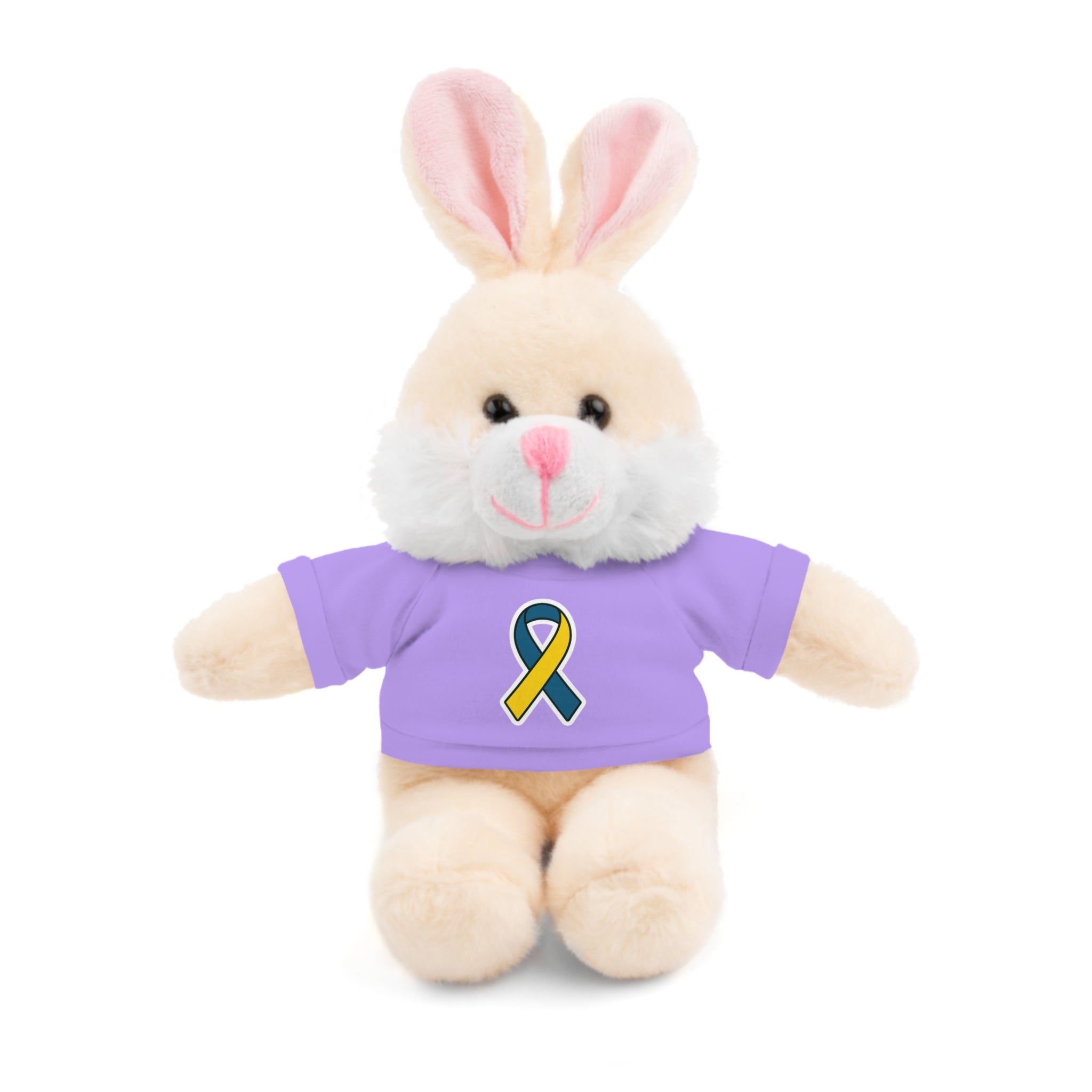 Yellow Blue Awareness Ribbon Stuffed Animal