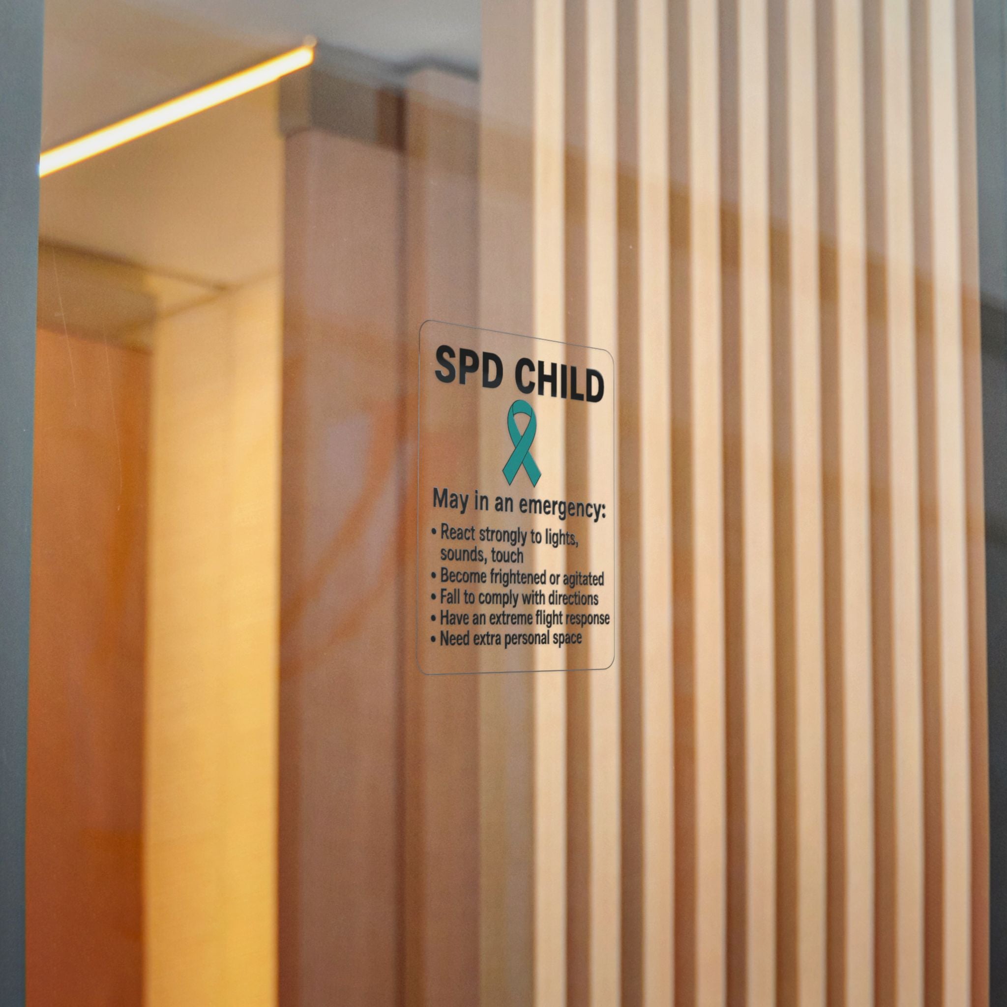 SPD Child Awareness sticker | Sensory Processing Disorder information decal, teal ribbon