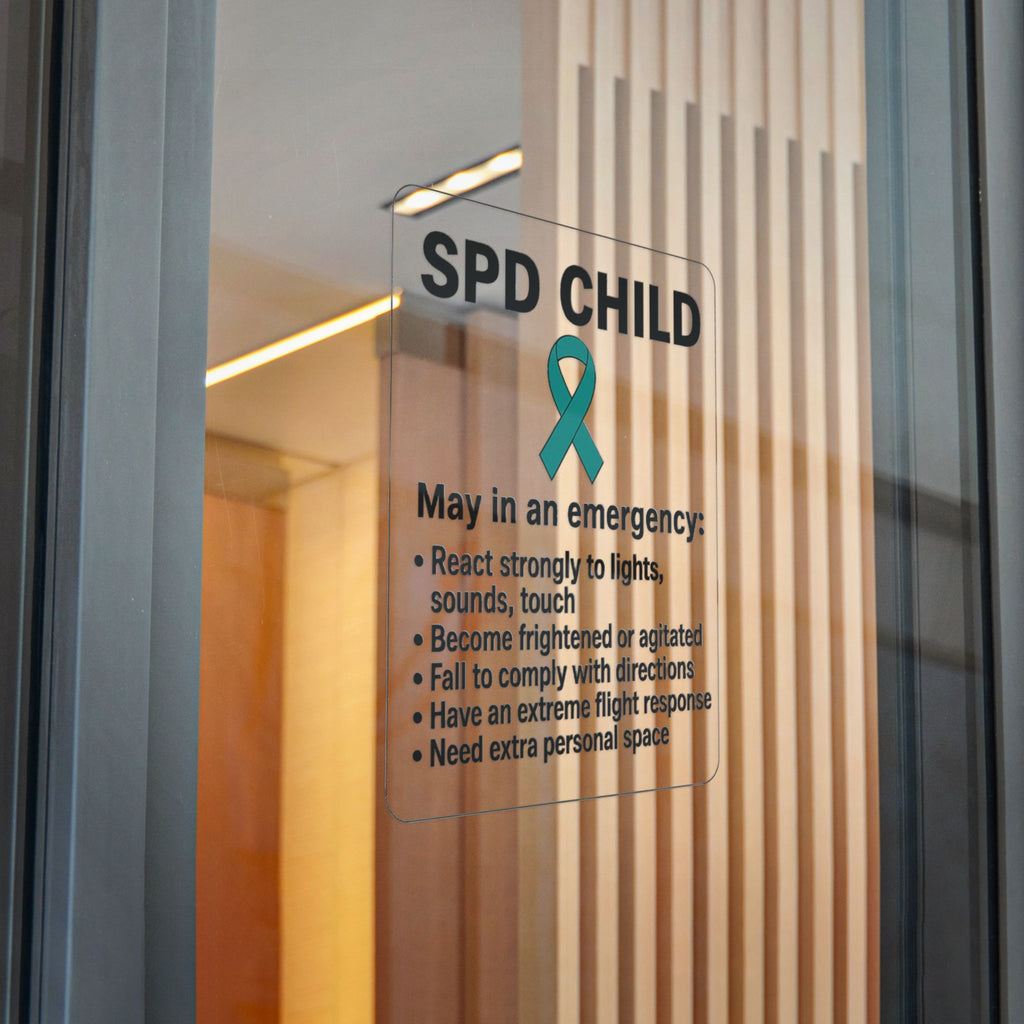 SPD Child Awareness sticker | Sensory Processing Disorder information decal, teal ribbon