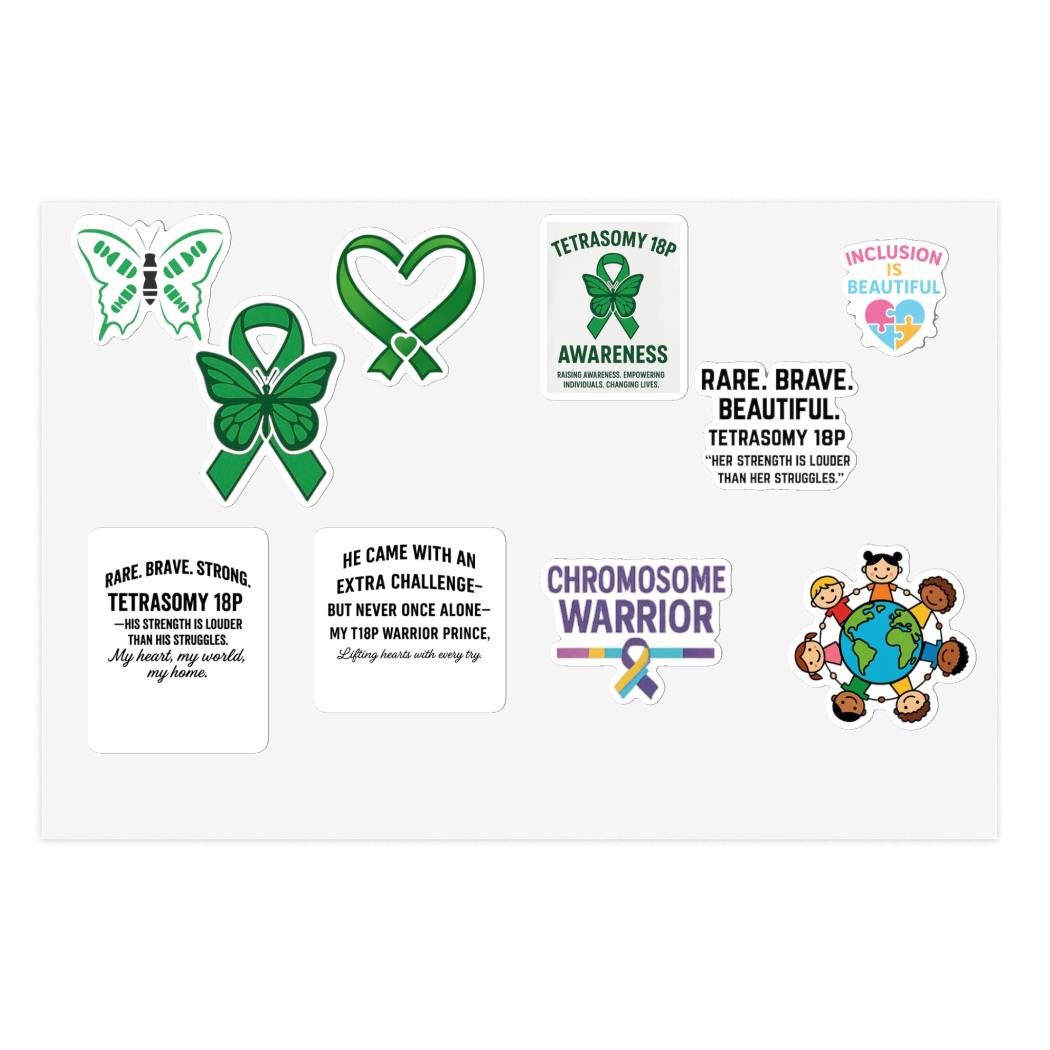 Tetrasomy 18 Awareness Stickers sticker sheet