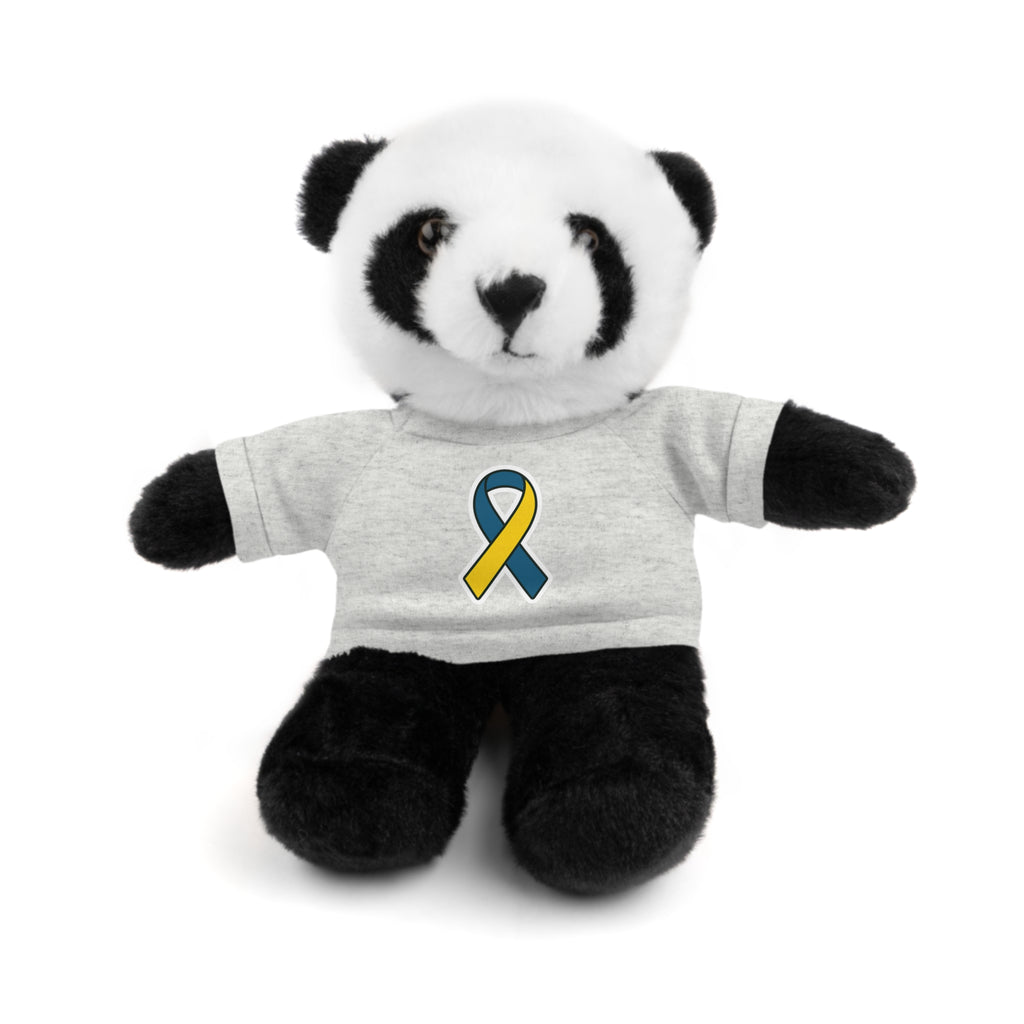 Yellow Blue Awareness Ribbon Stuffed Animal