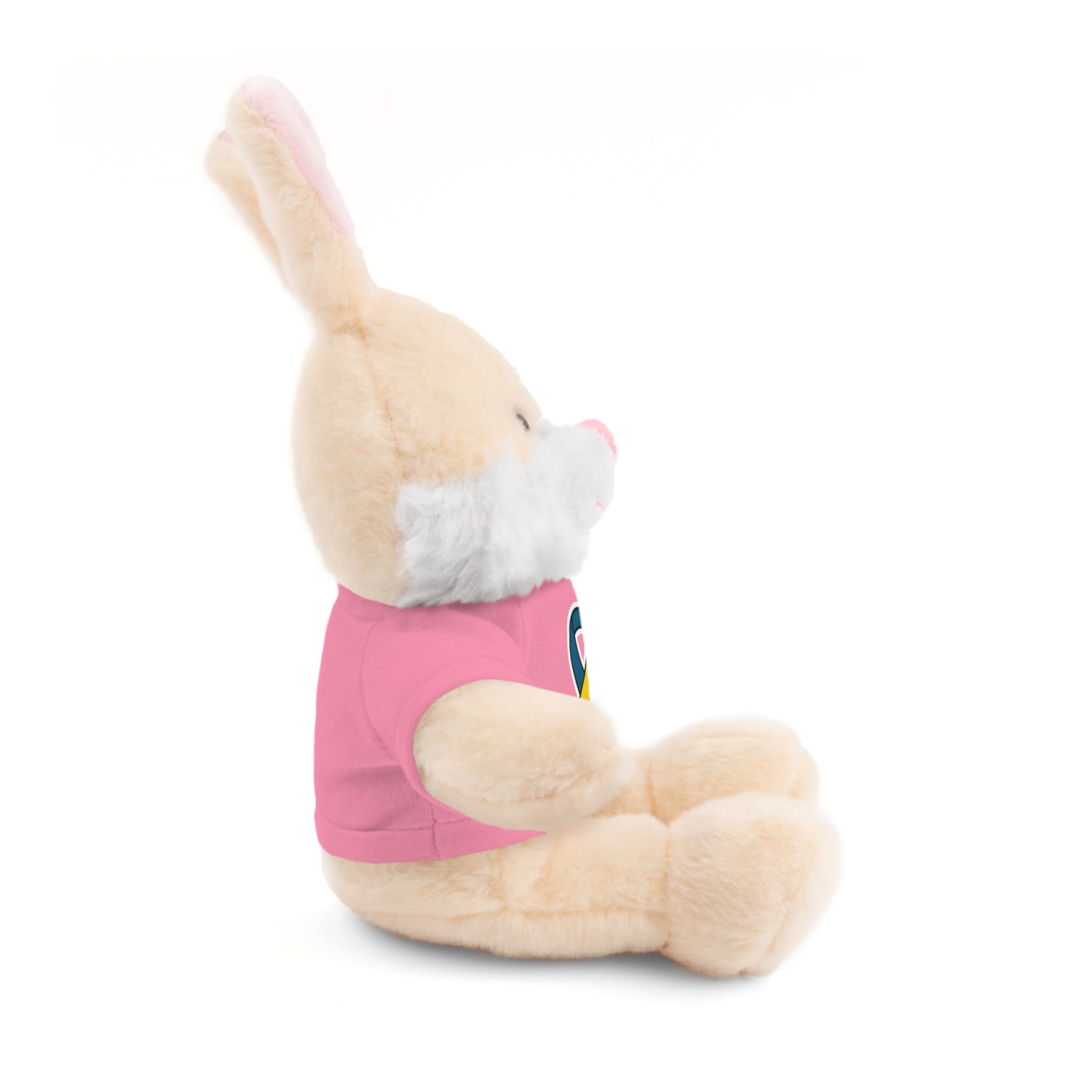 Yellow Blue Awareness Ribbon Stuffed Animal
