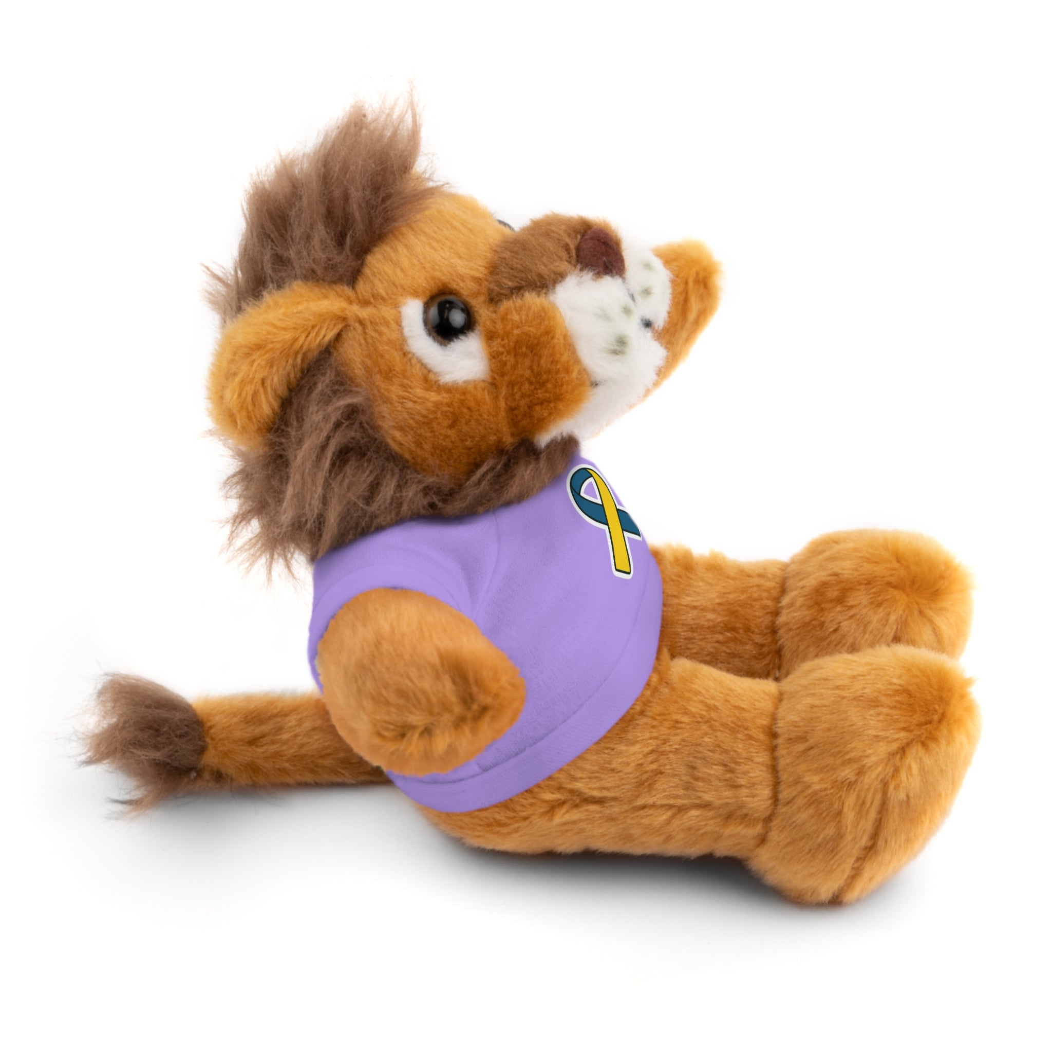 Yellow Blue Awareness Ribbon Stuffed Animal