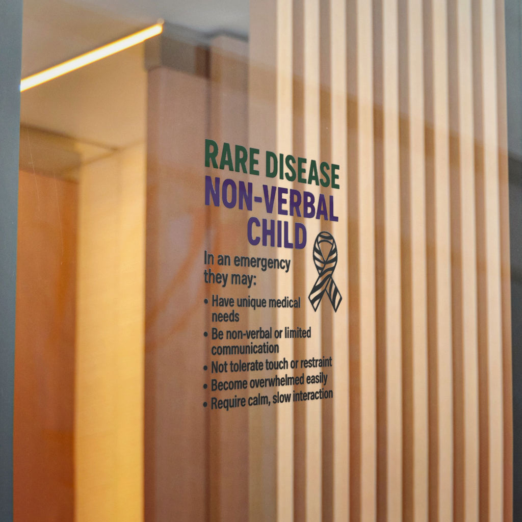 Rare Disease Non-Verbal Child Sticker | Awareness Ribbon, Emergency Info
