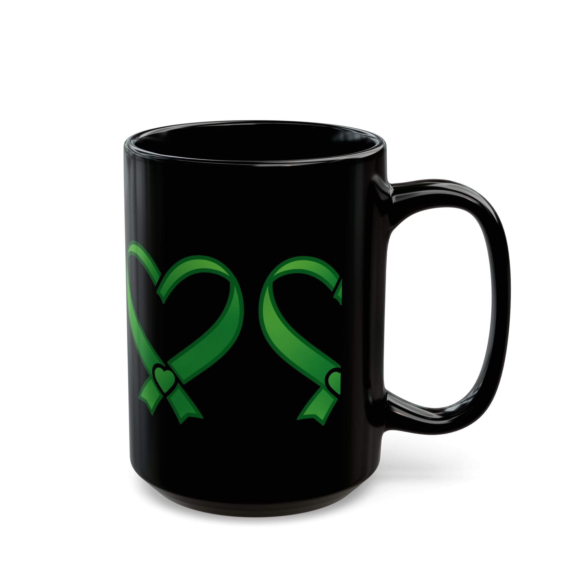 Heart ribbon awareness BLACK MUG (11oz, 15oz)