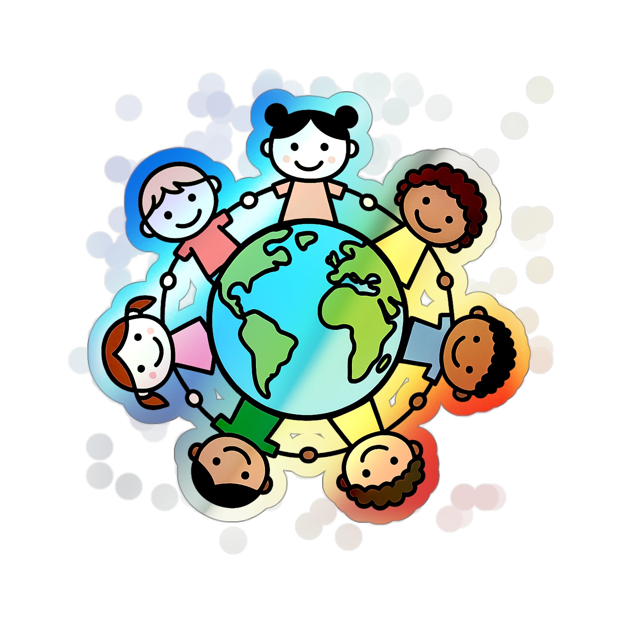 Kids Holding Globe sticker