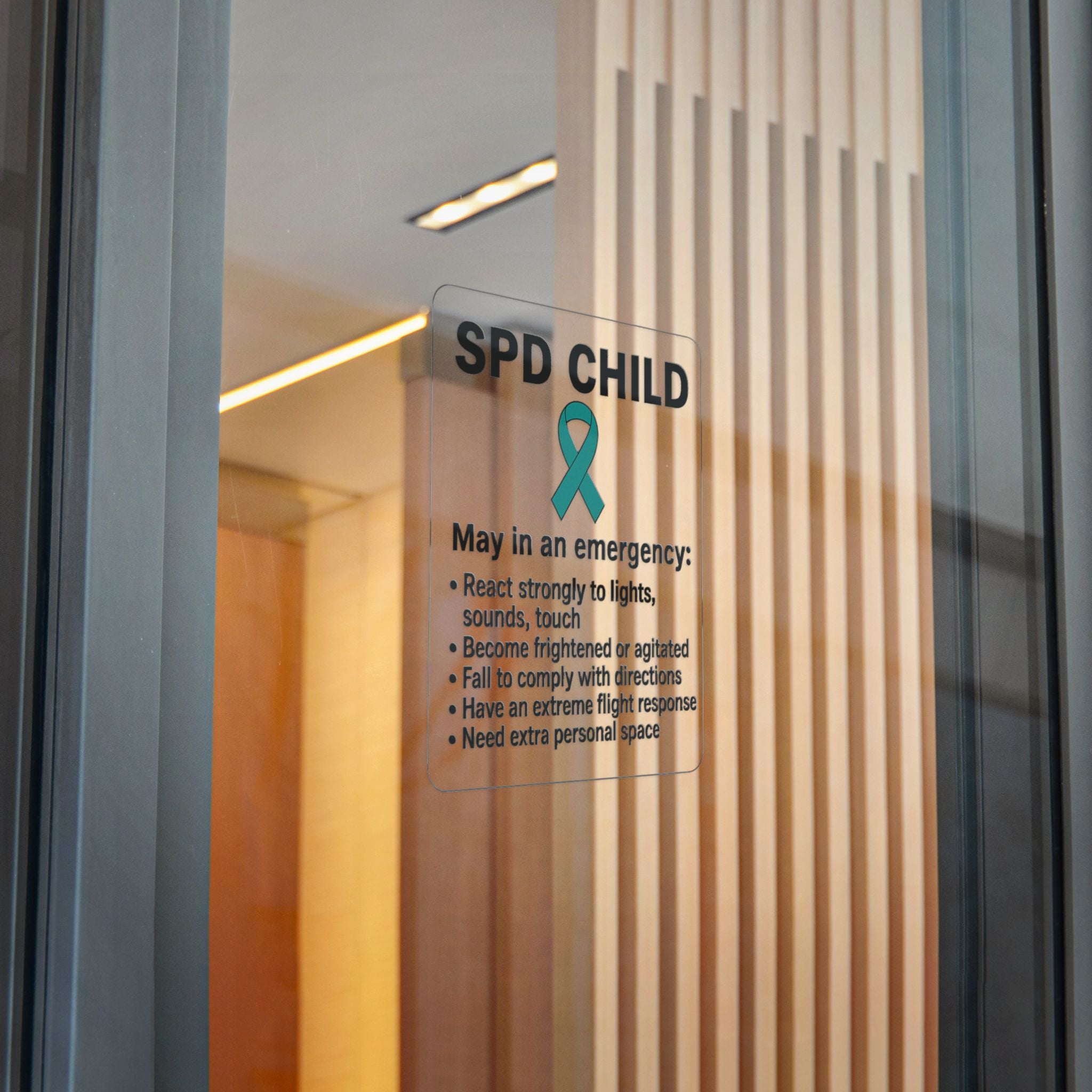 SPD Child Awareness sticker | Sensory Processing Disorder information decal, teal ribbon