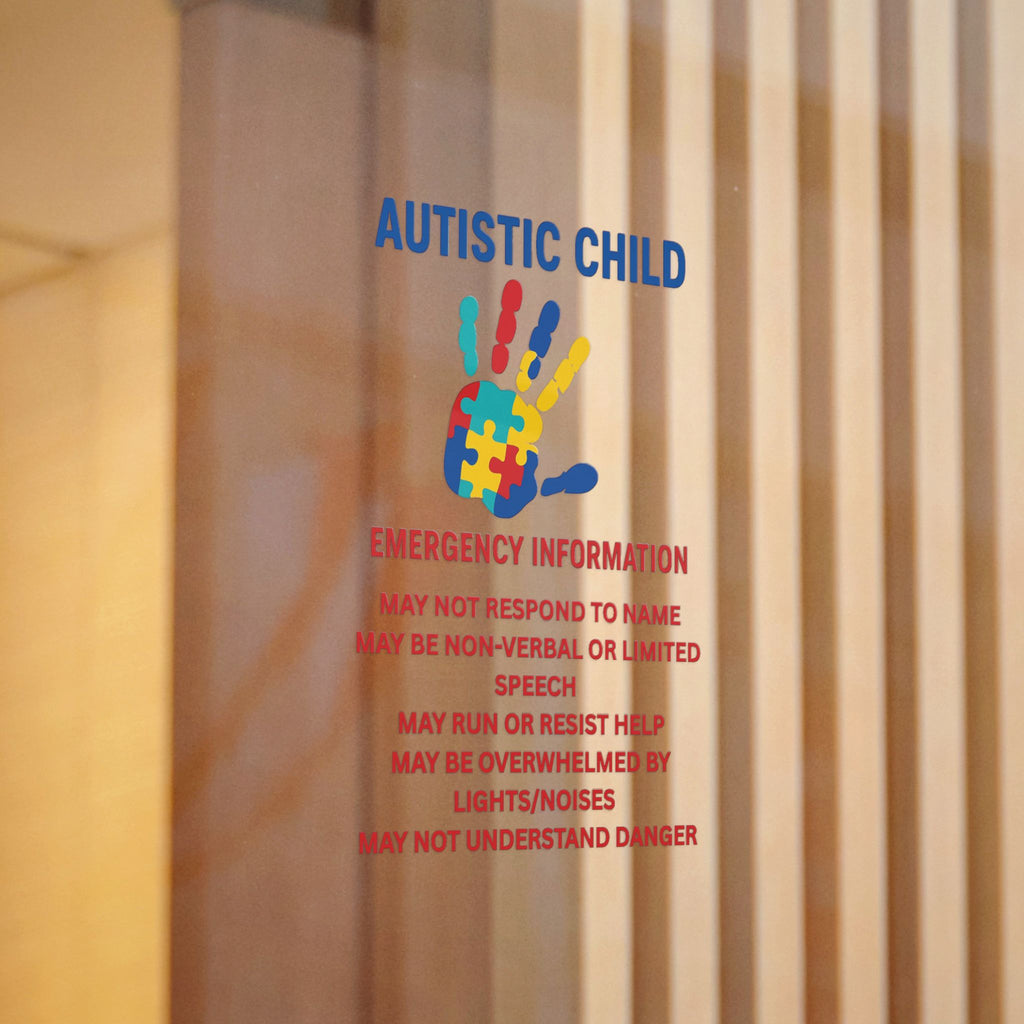 Autistic Child Emergency Information Sticker | Die-Cut