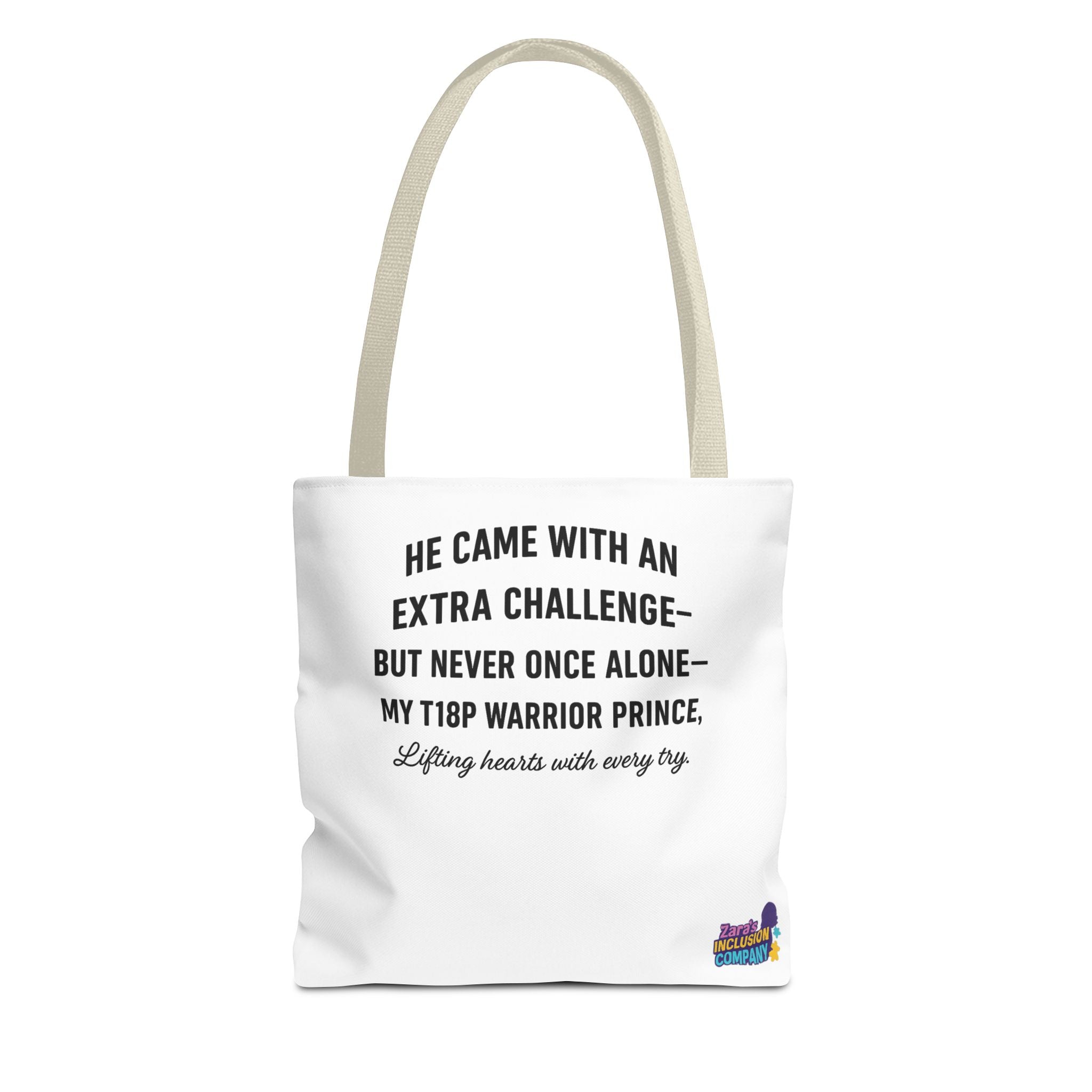 T18P Warrior Prince Quote Tote Bag | Inspirational Awareness Tote