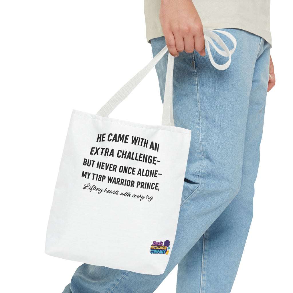 T18P Warrior Prince Quote Tote Bag | Inspirational Awareness Tote