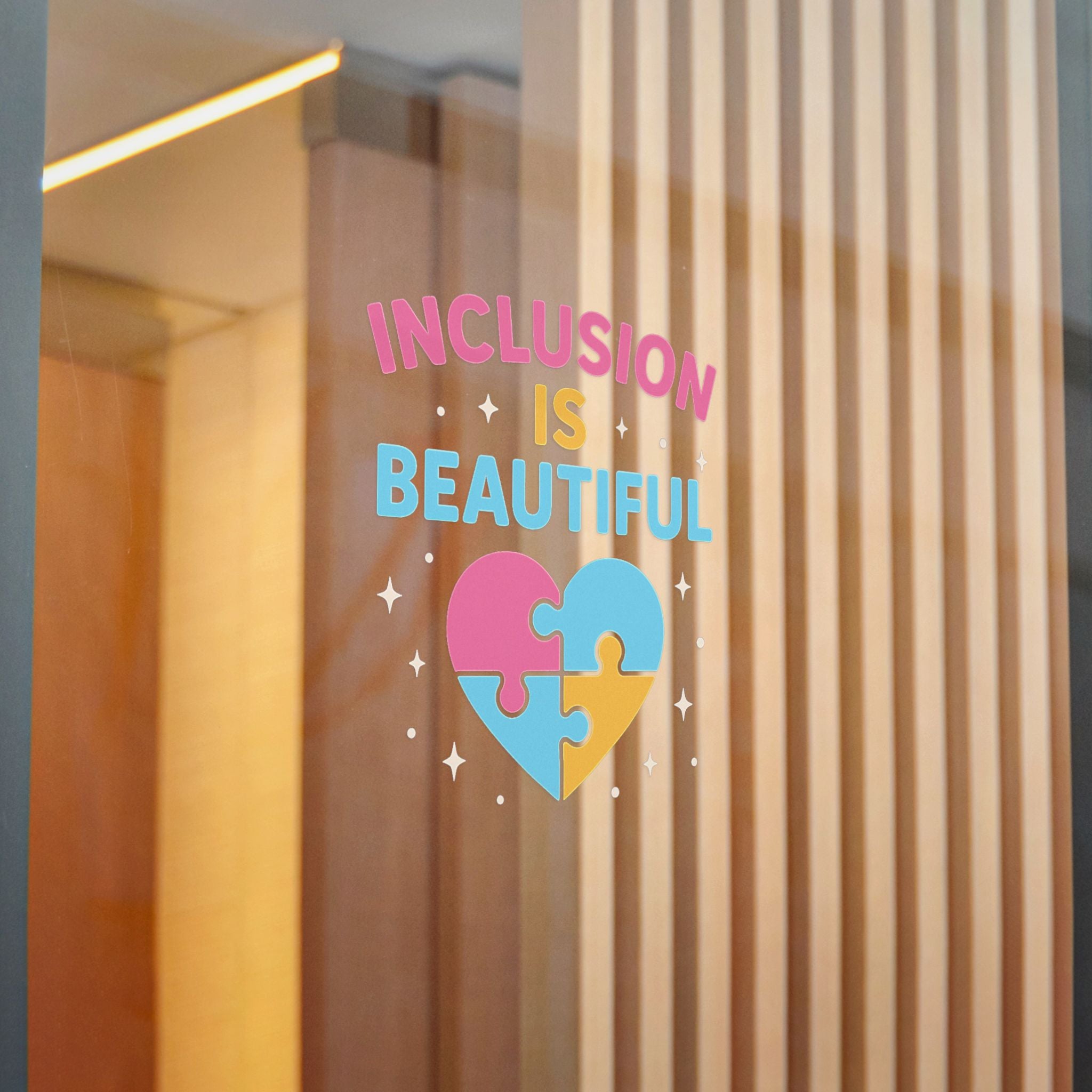 Inclusion Is Beautiful Heart Puzzle sticker | Die-Cut Sticker