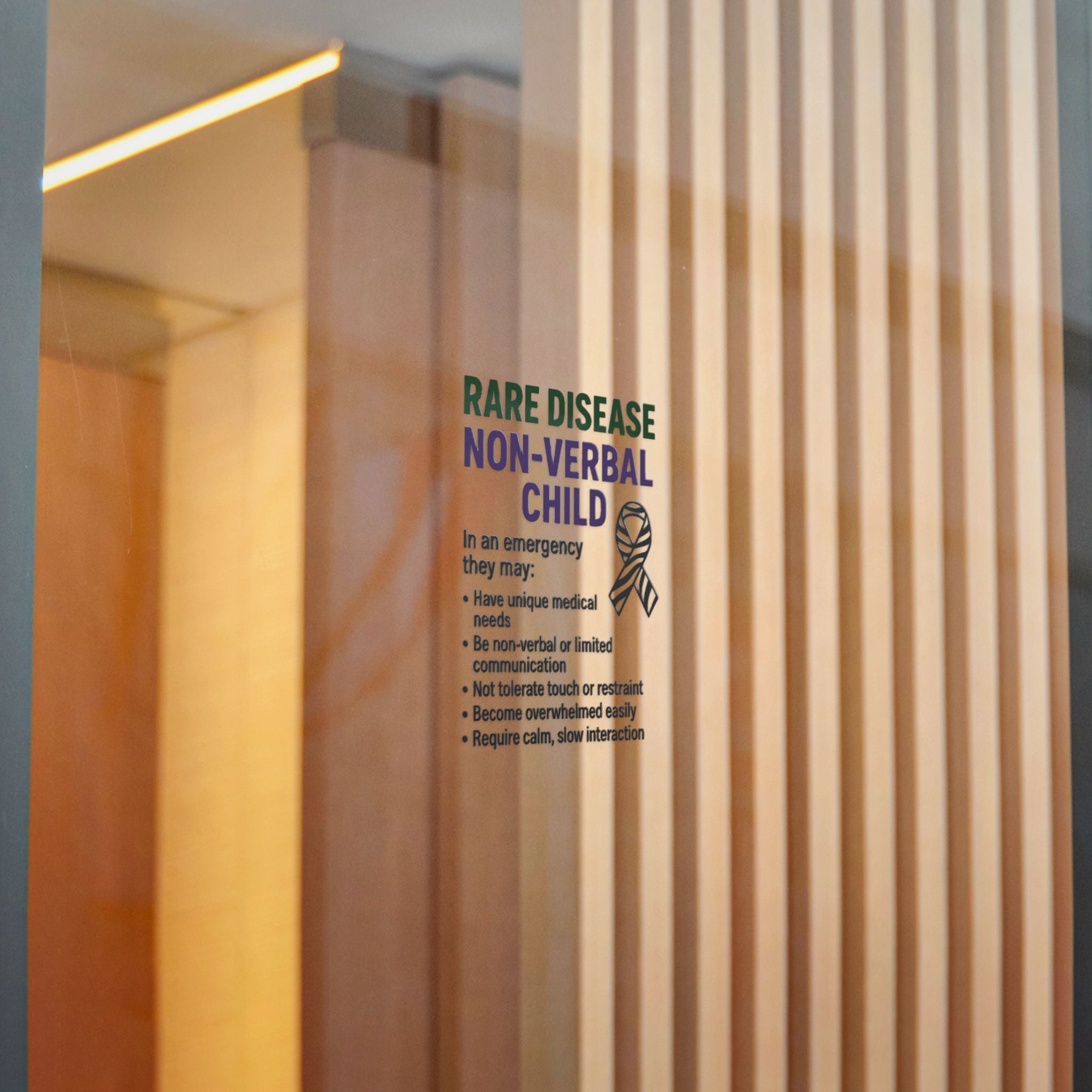 Rare Disease Non-Verbal Child Sticker | Awareness Ribbon, Emergency Info