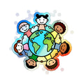Kids Holding Globe sticker