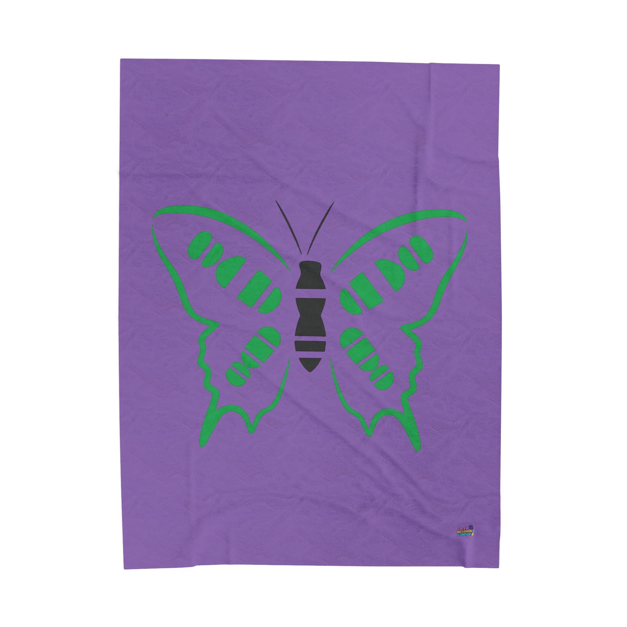 Tetrasomy 18P Green Butterfly Velveteen Plush Blanket