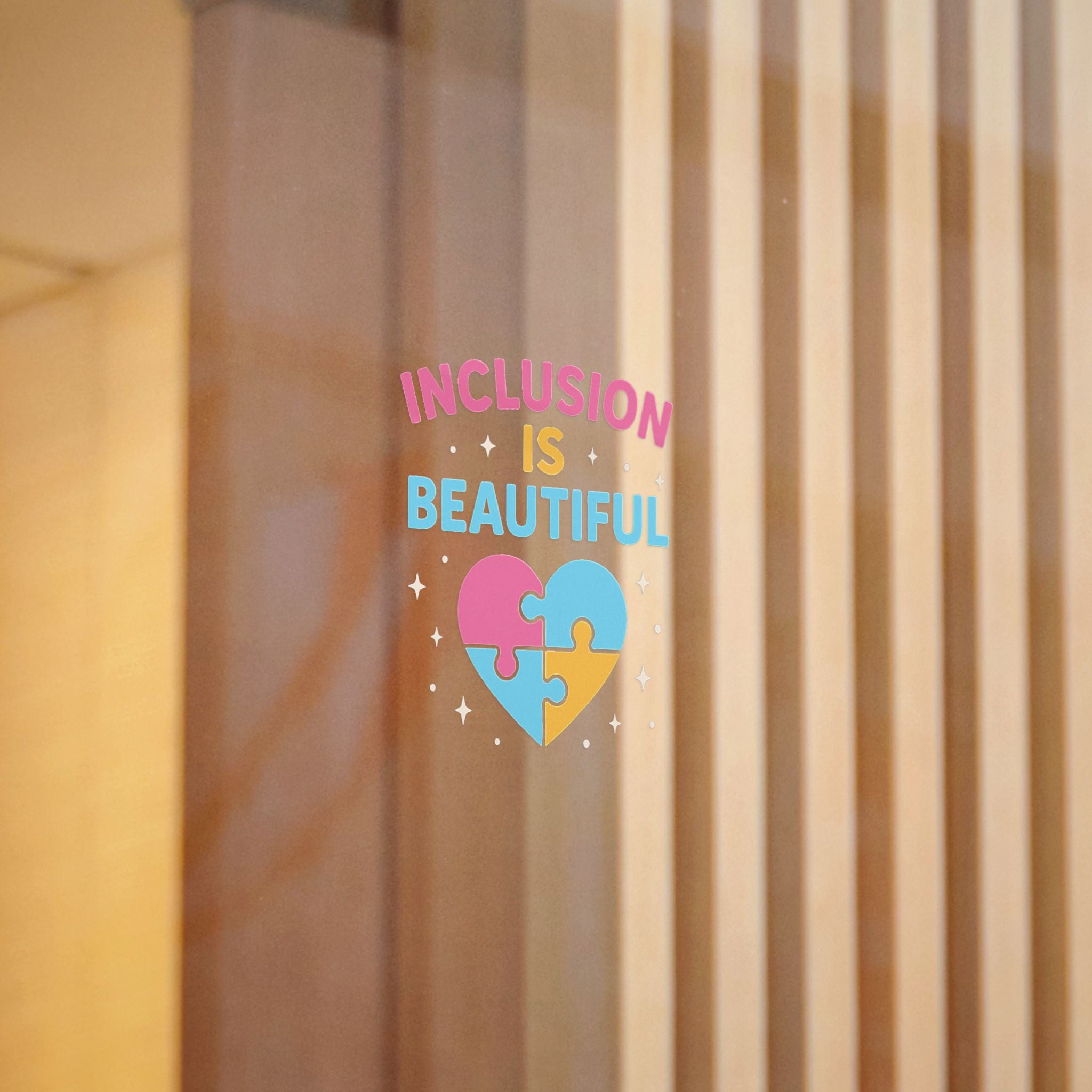 Inclusion Is Beautiful Heart Puzzle sticker | Die-Cut Sticker