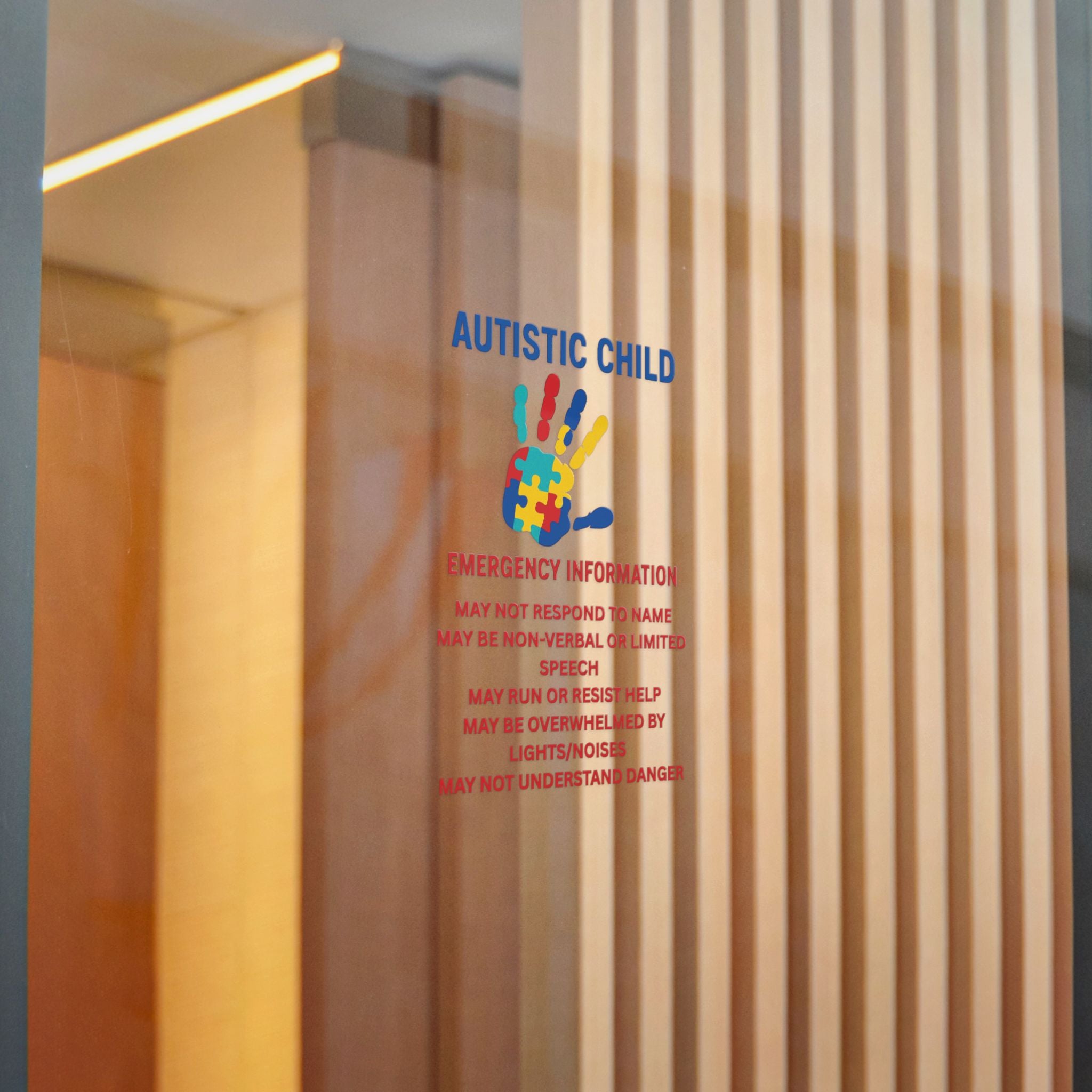 Autistic Child Emergency Information Sticker | Die-Cut