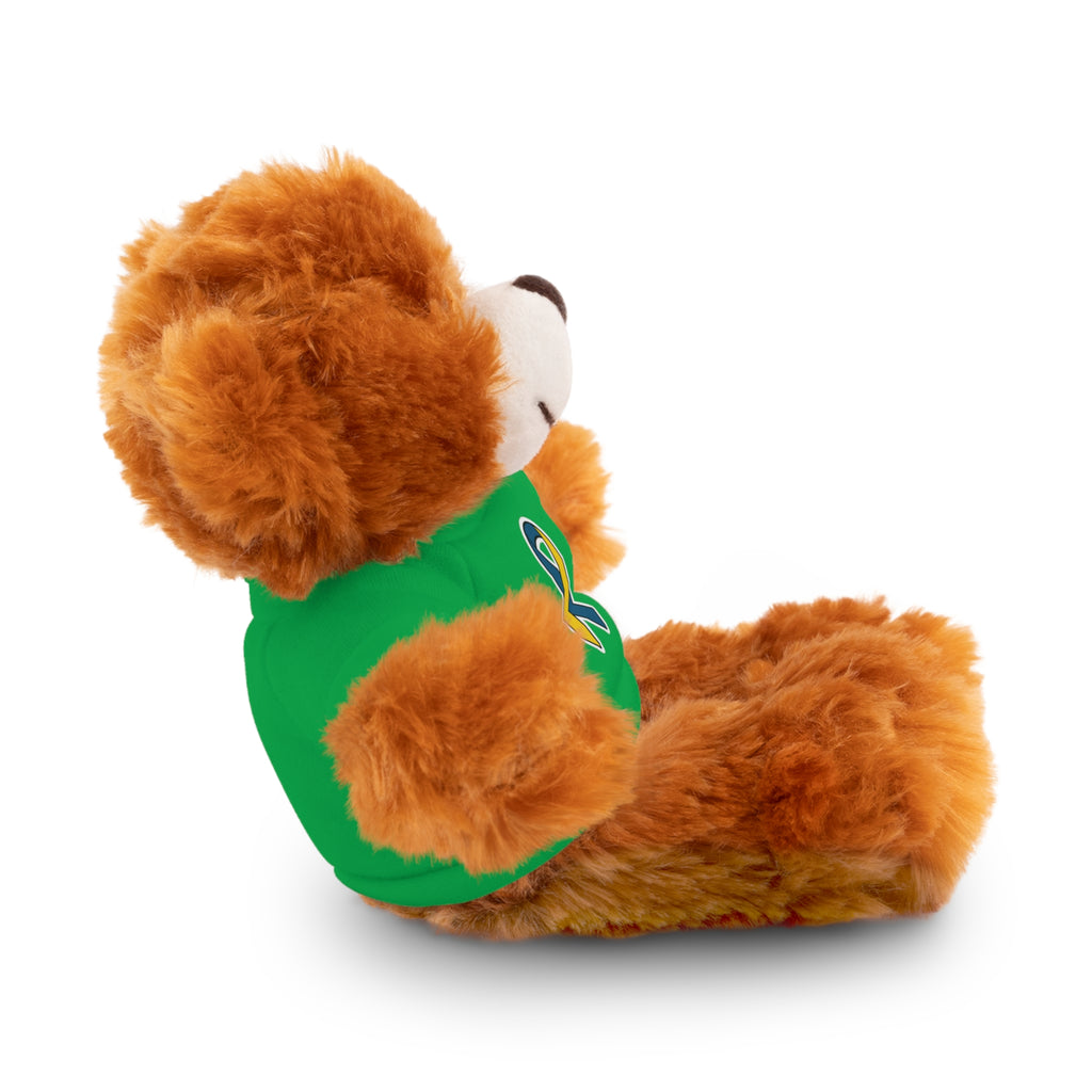 Yellow Blue Awareness Ribbon Stuffed Animal