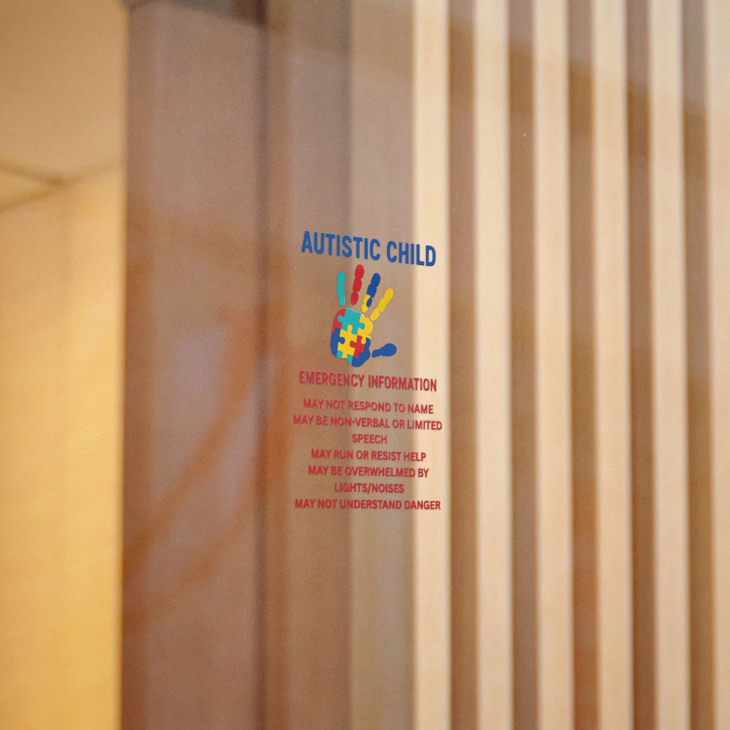 Autistic Child Emergency Information Sticker | Die-Cut
