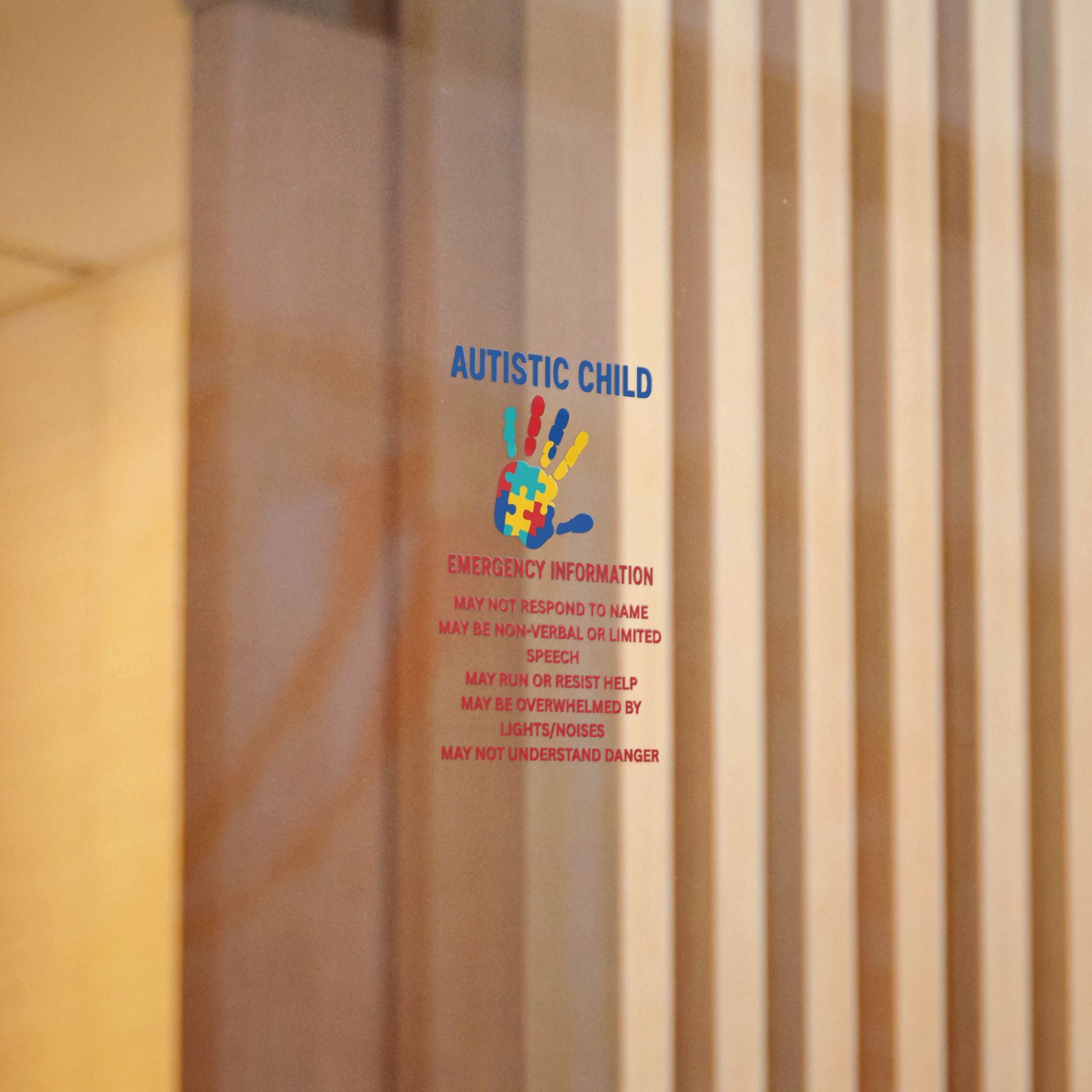 Autistic Child Emergency Information Sticker | Die-Cut