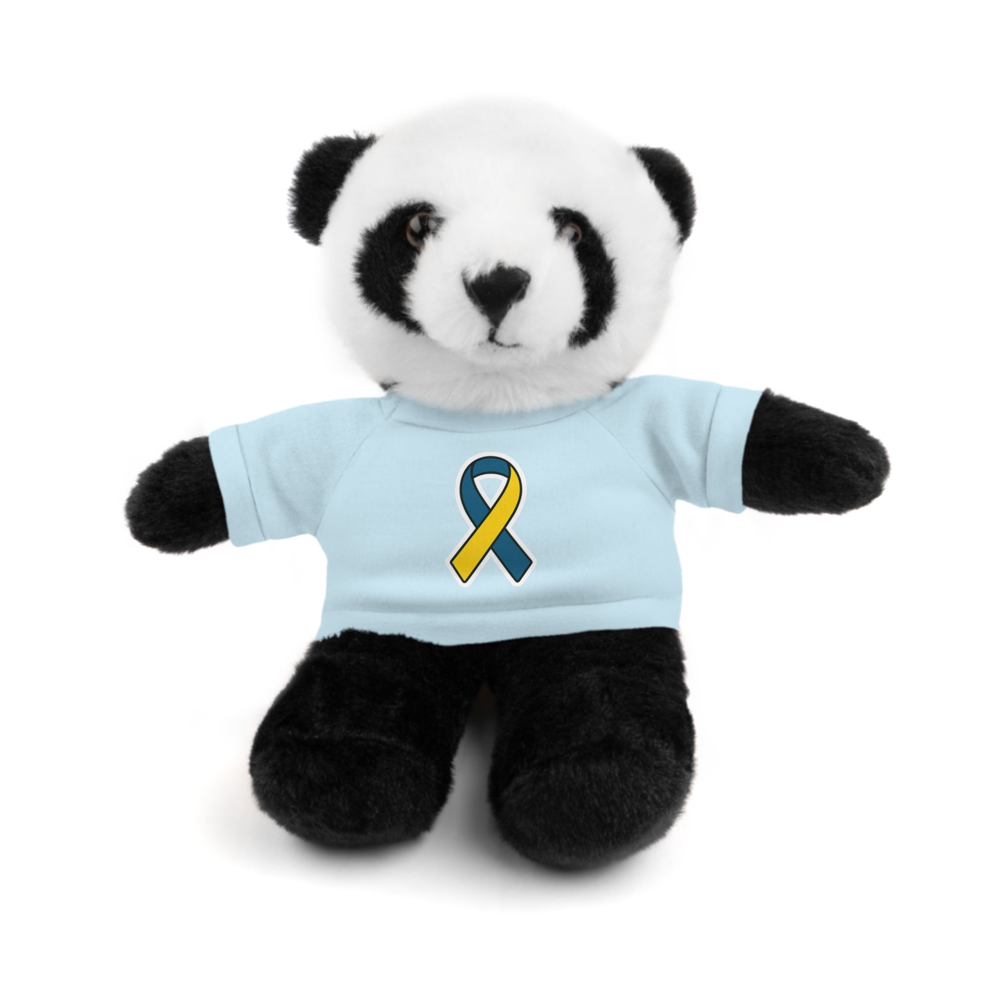 Yellow Blue Awareness Ribbon Stuffed Animal