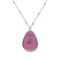 TETRASOMY 18P  Awareness Teardrop Pendant Necklace | Oval Necklace