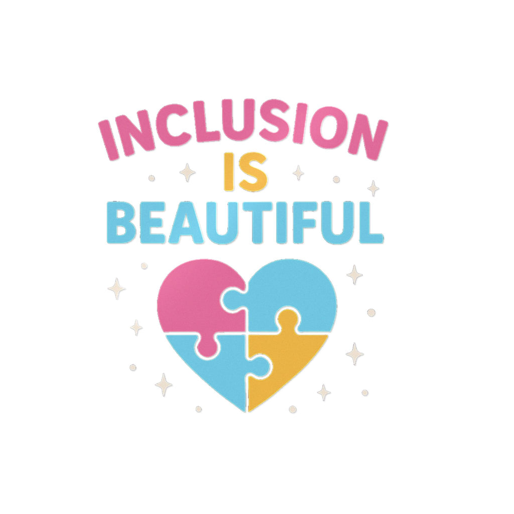 Inclusion Is Beautiful Heart Puzzle sticker | Die-Cut Sticker