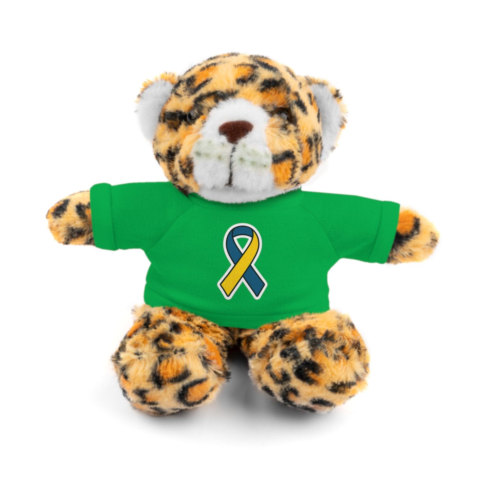 Yellow Blue Awareness Ribbon Stuffed Animal