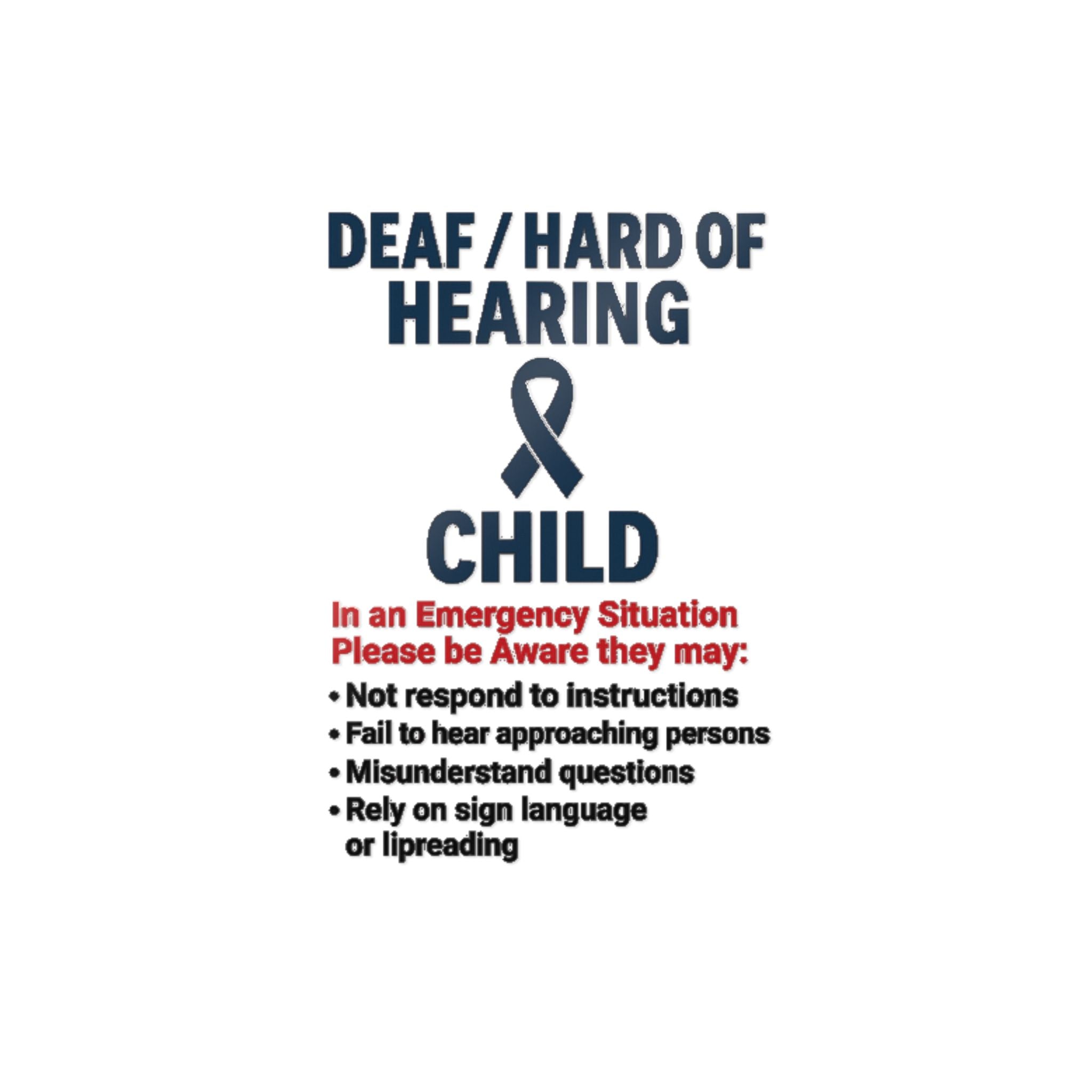 Deaf Hard of Hearing Child awareness sticker | Die-Cut Sticker
