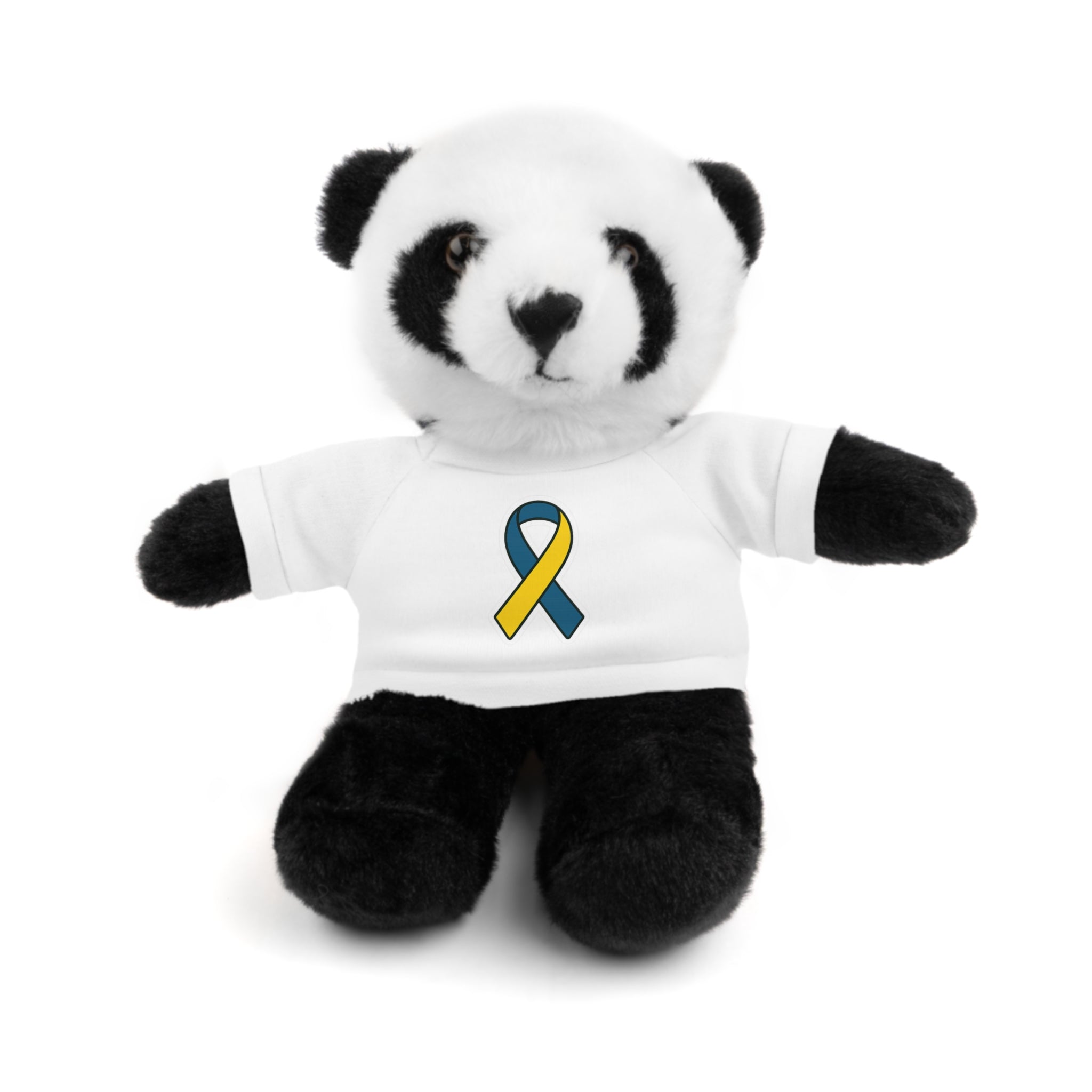 Yellow Blue Awareness Ribbon Stuffed Animal
