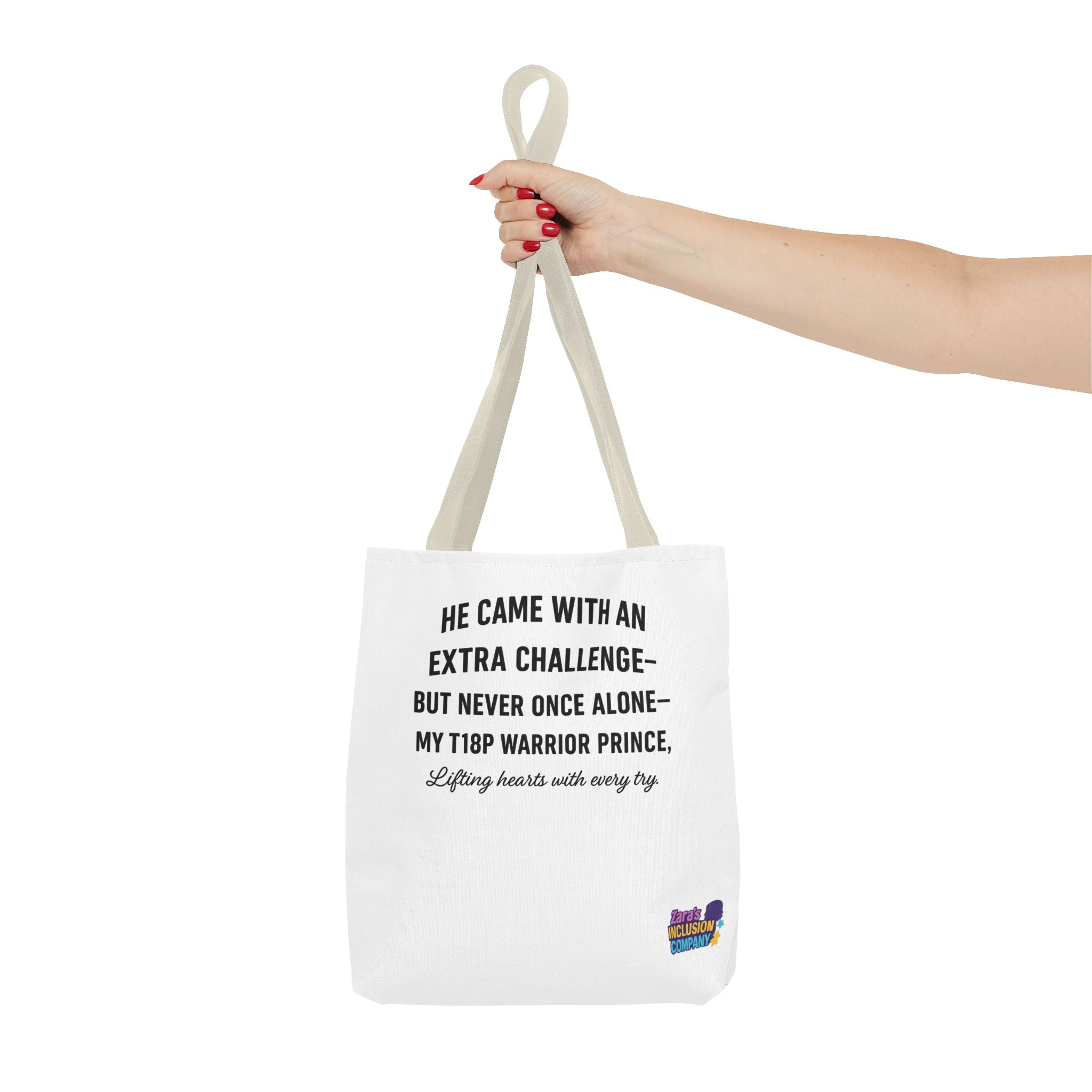 T18P Warrior Prince Quote Tote Bag | Inspirational Awareness Tote