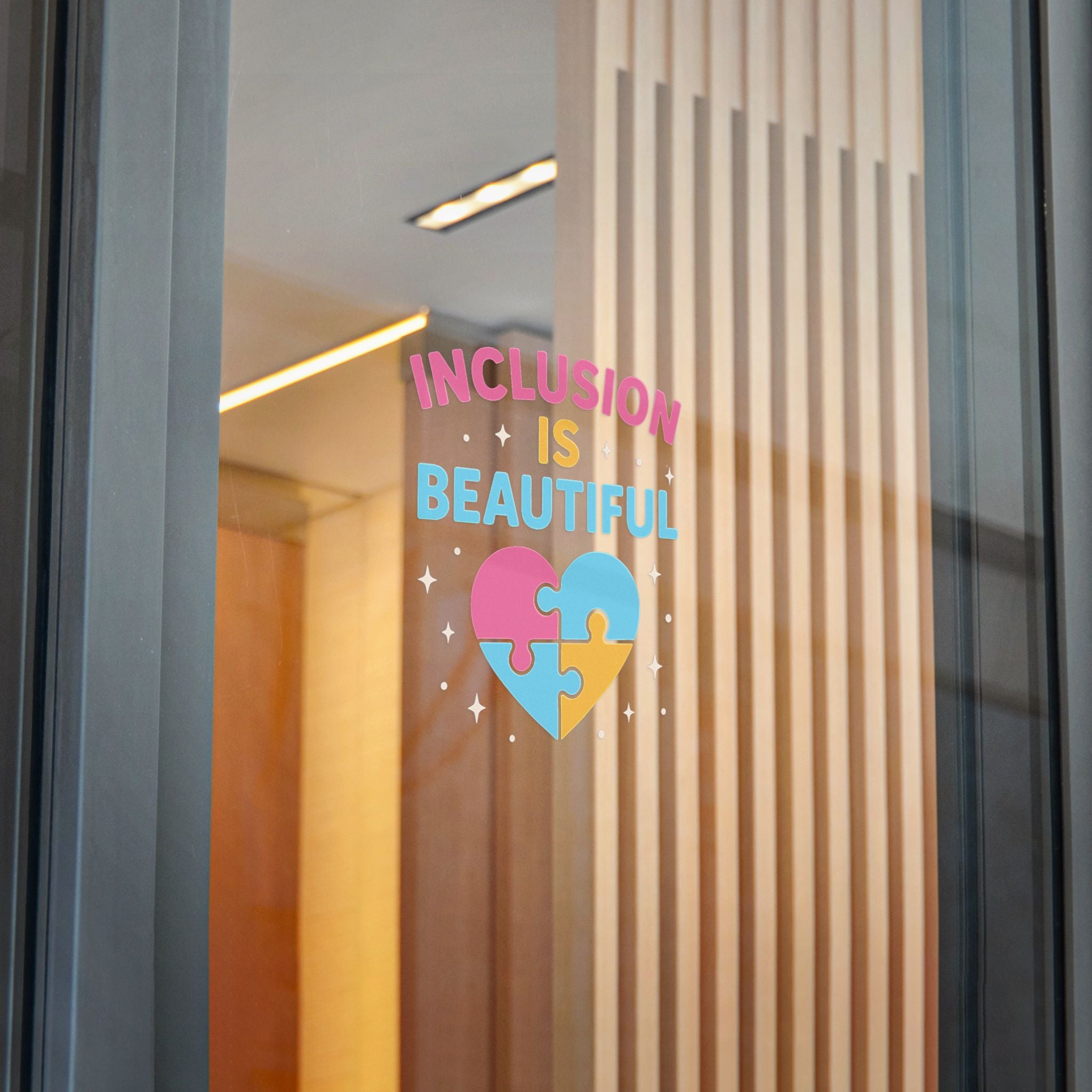Inclusion Is Beautiful Heart Puzzle sticker | Die-Cut Sticker