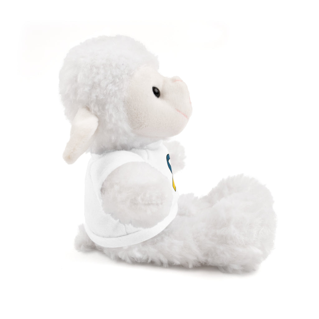 Yellow Blue Awareness Ribbon Stuffed Animal