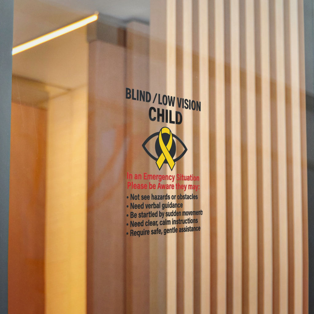 Blind/Low Vision Child sticker | Safety Awareness Die-Cut Sticker