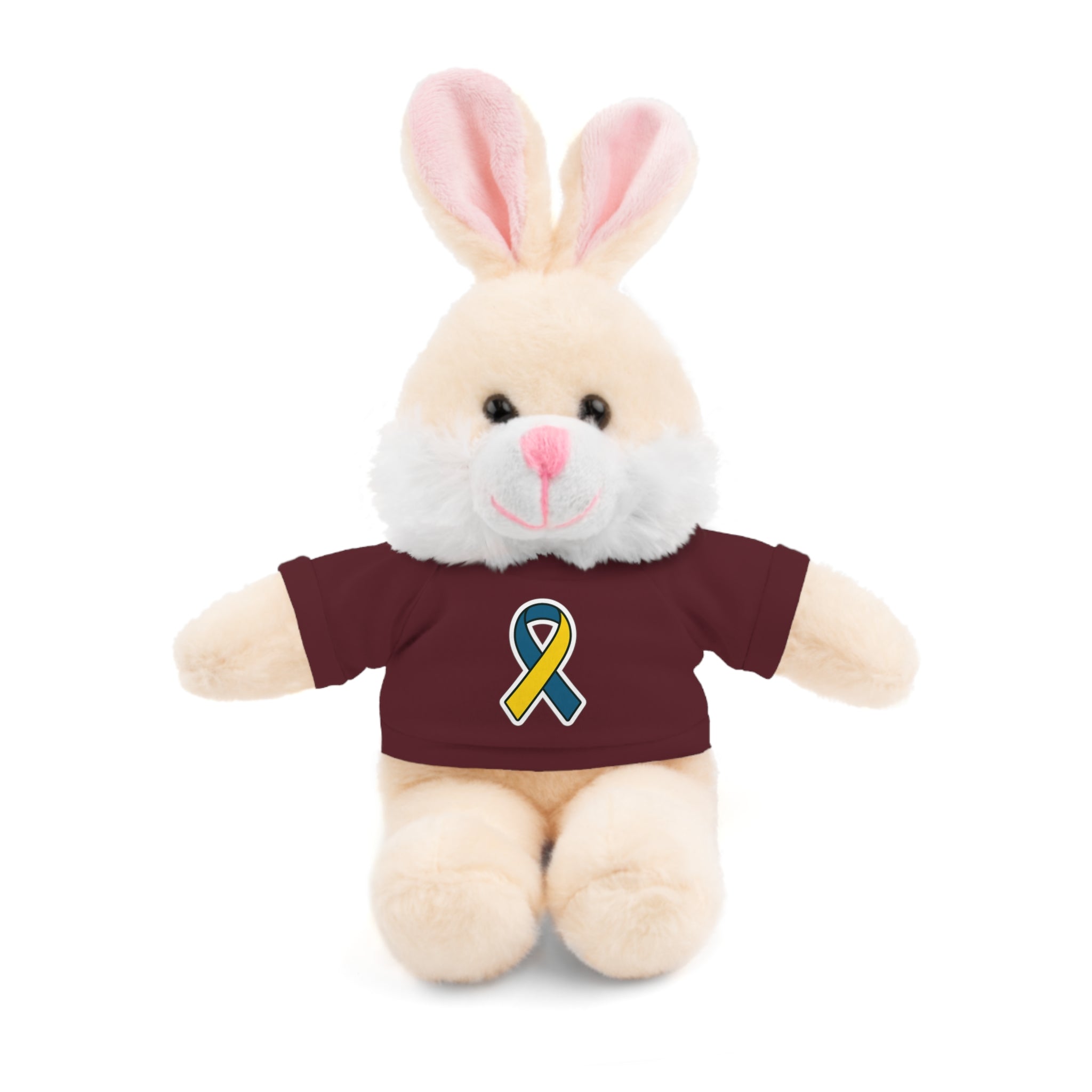 Yellow Blue Awareness Ribbon Stuffed Animal