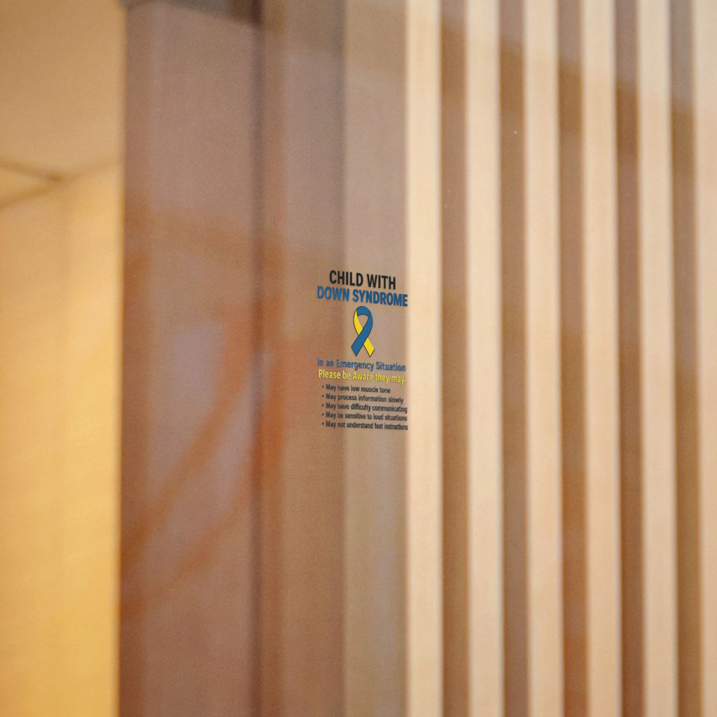 Child with Down Syndrome awareness ribbon Die-Cut Sticker | DTF