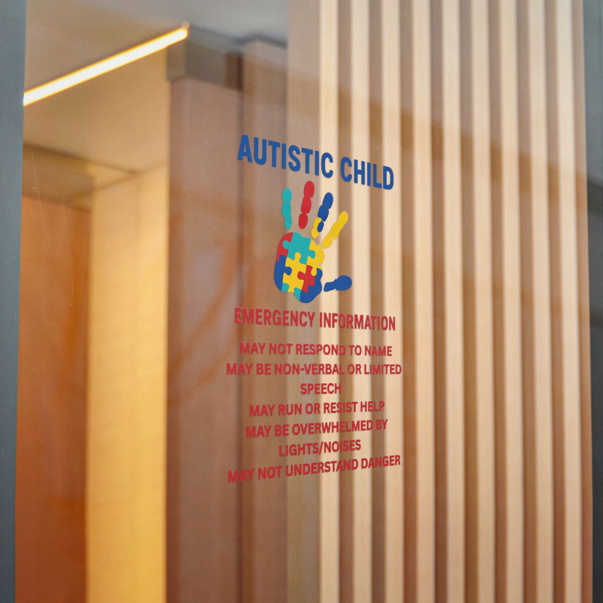 Autistic Child Emergency Information Sticker | Die-Cut