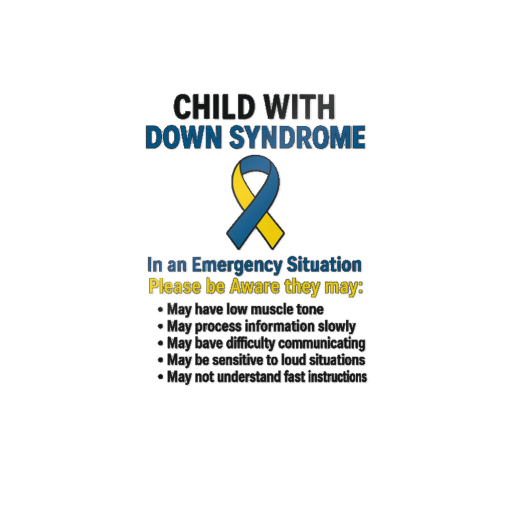 Child with Down Syndrome awareness ribbon Die-Cut Sticker | DTF