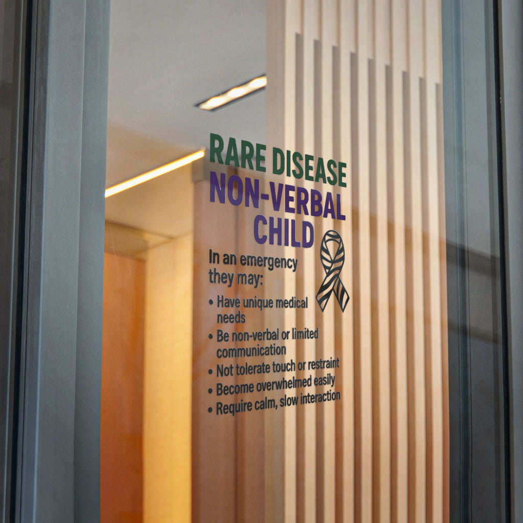 Rare Disease Non-Verbal Child Sticker | Awareness Ribbon, Emergency Info