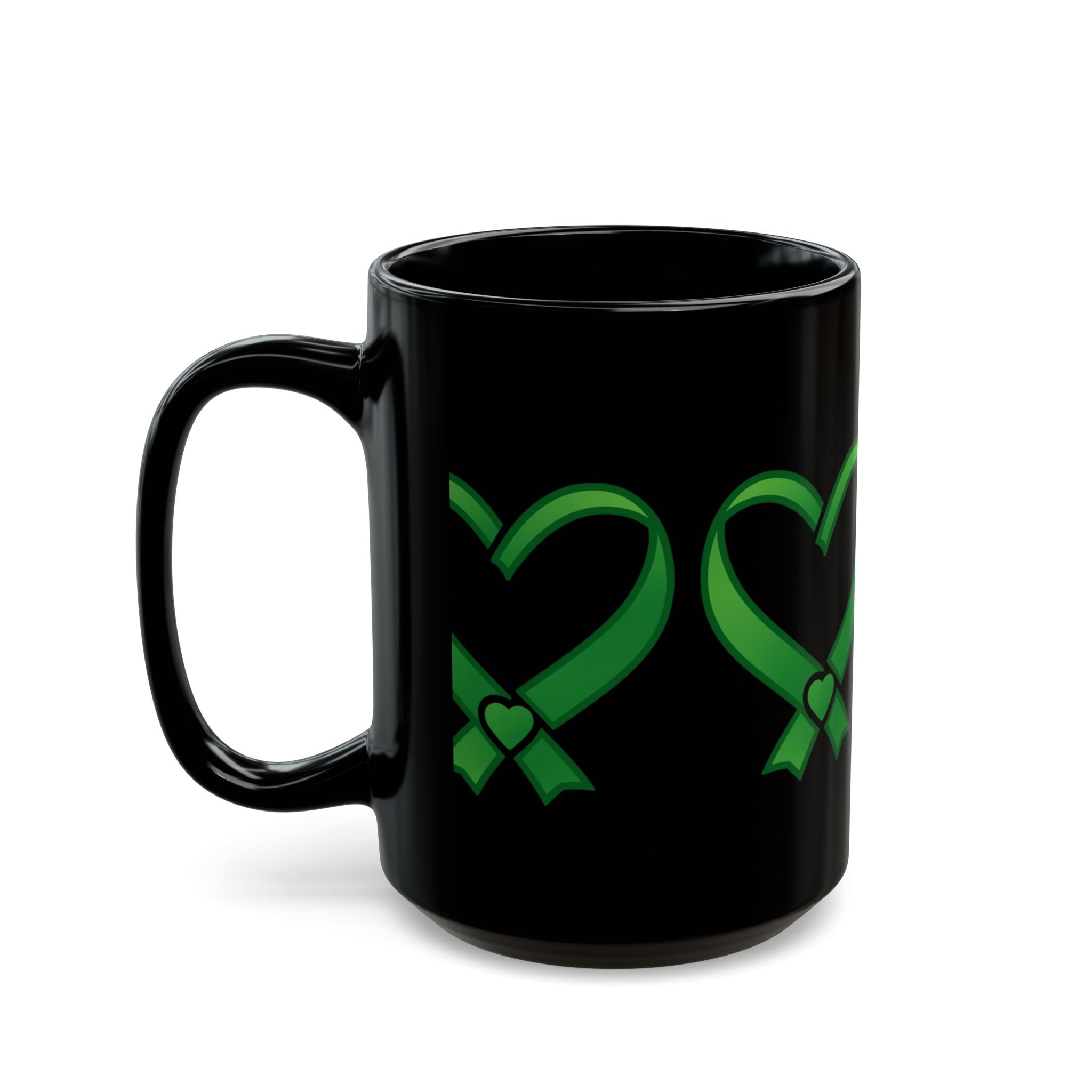 Heart ribbon awareness BLACK MUG (11oz, 15oz)