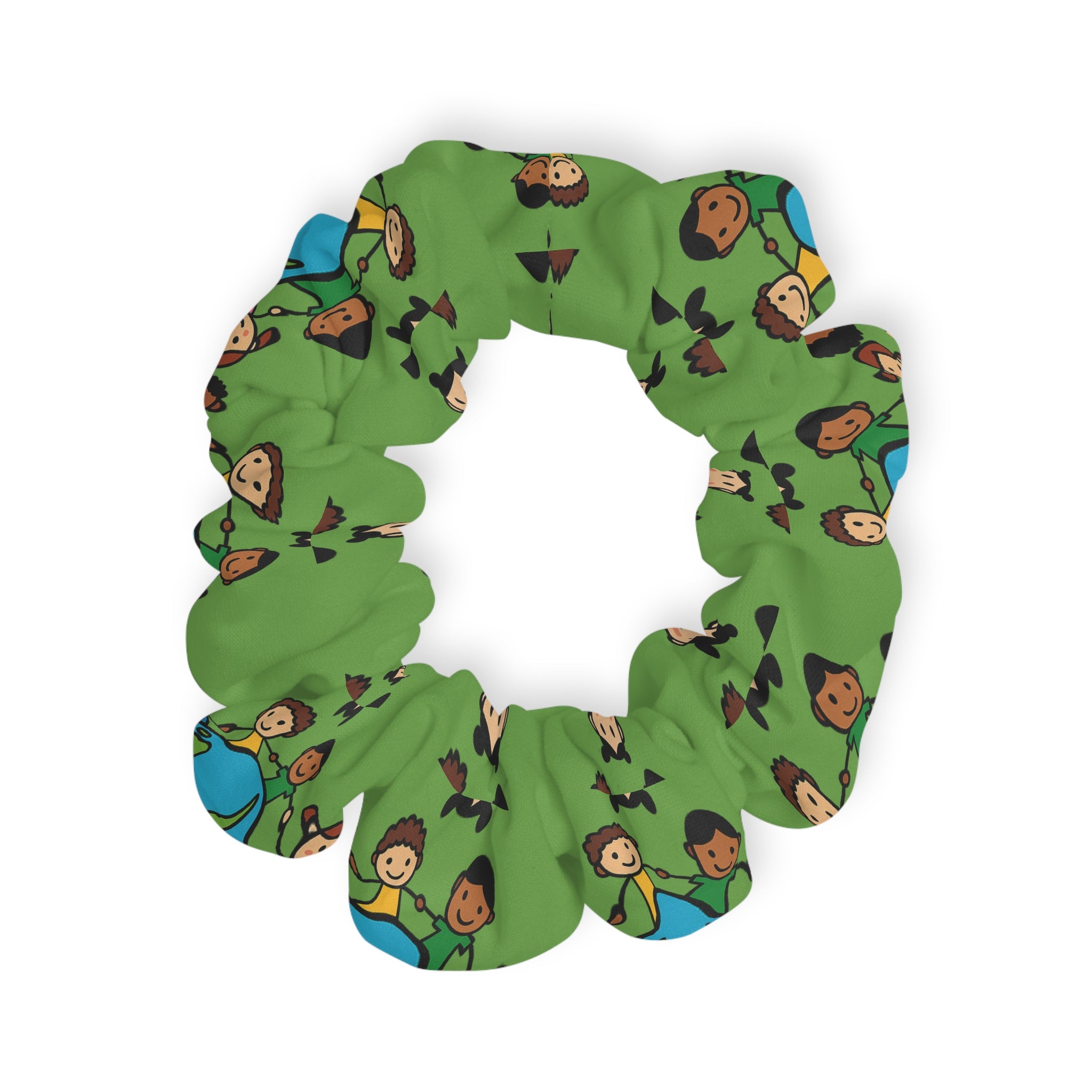 Earth Friends pattern Scrunchie | colorful kids planet hair accessory