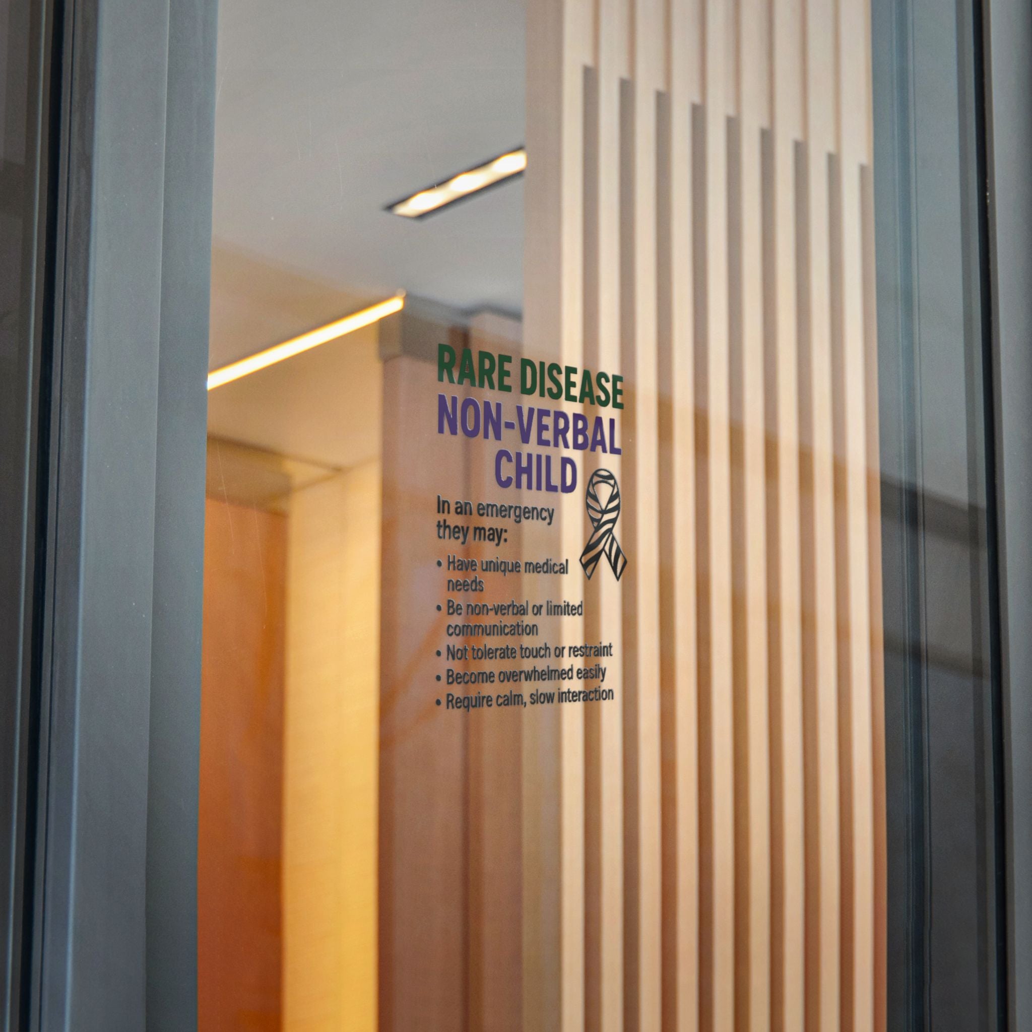 Rare Disease Non-Verbal Child Sticker | Awareness Ribbon, Emergency Info