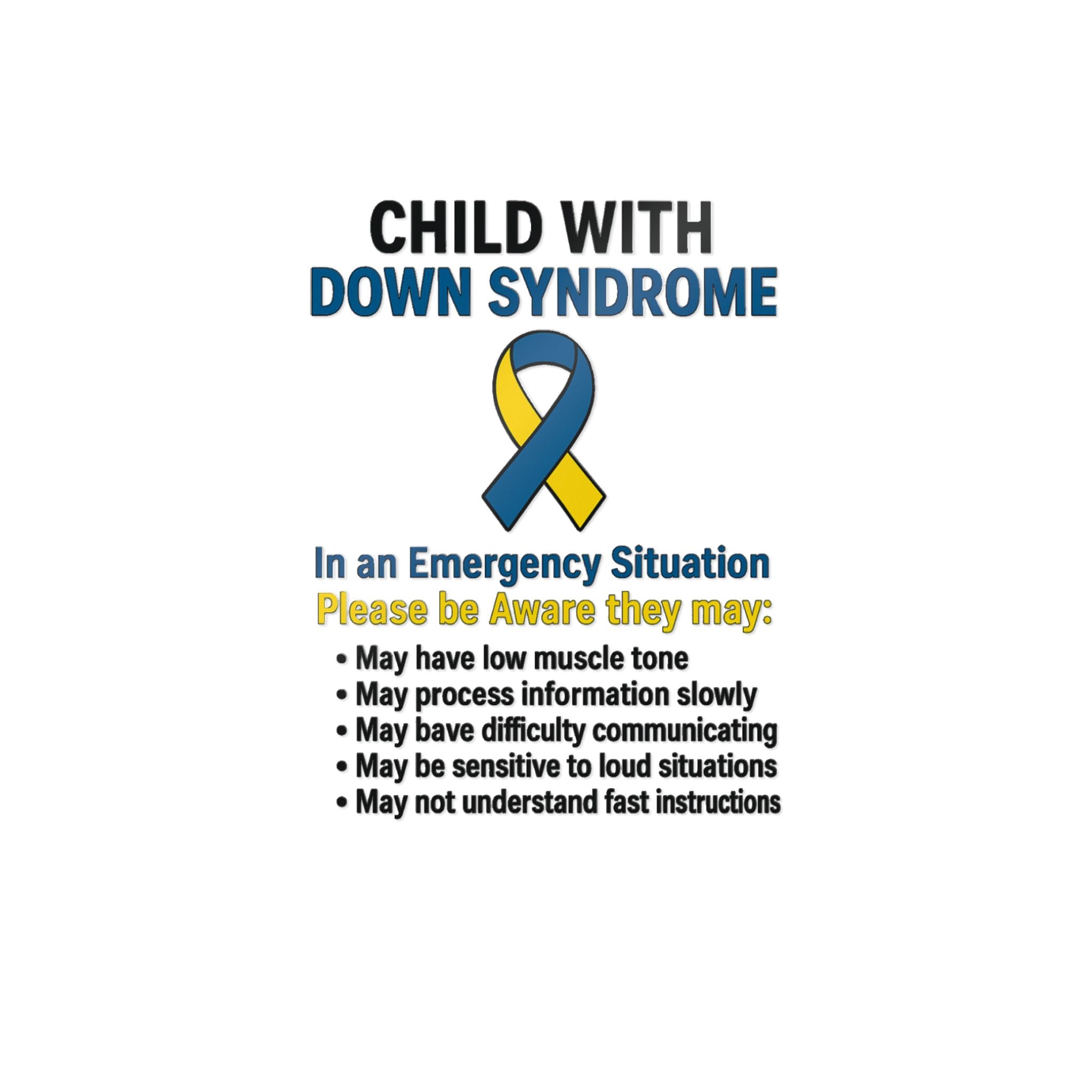 Child with Down Syndrome awareness ribbon Die-Cut Sticker | DTF