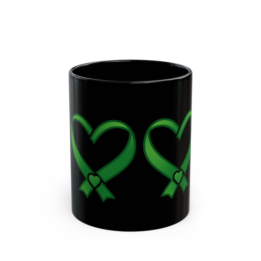 Heart ribbon awareness BLACK MUG (11oz, 15oz)