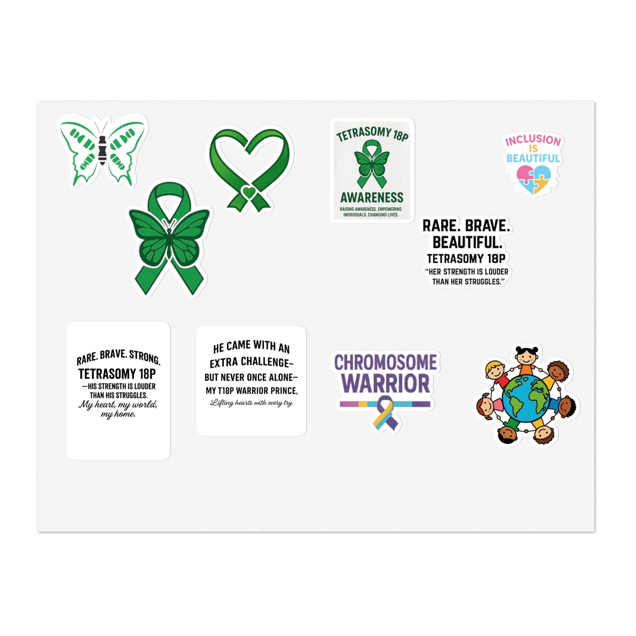 Tetrasomy 18 Awareness Stickers sticker sheet