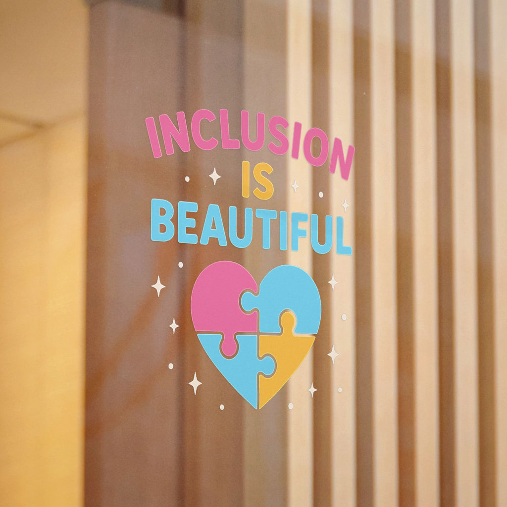 Inclusion Is Beautiful Heart Puzzle sticker | Die-Cut Sticker