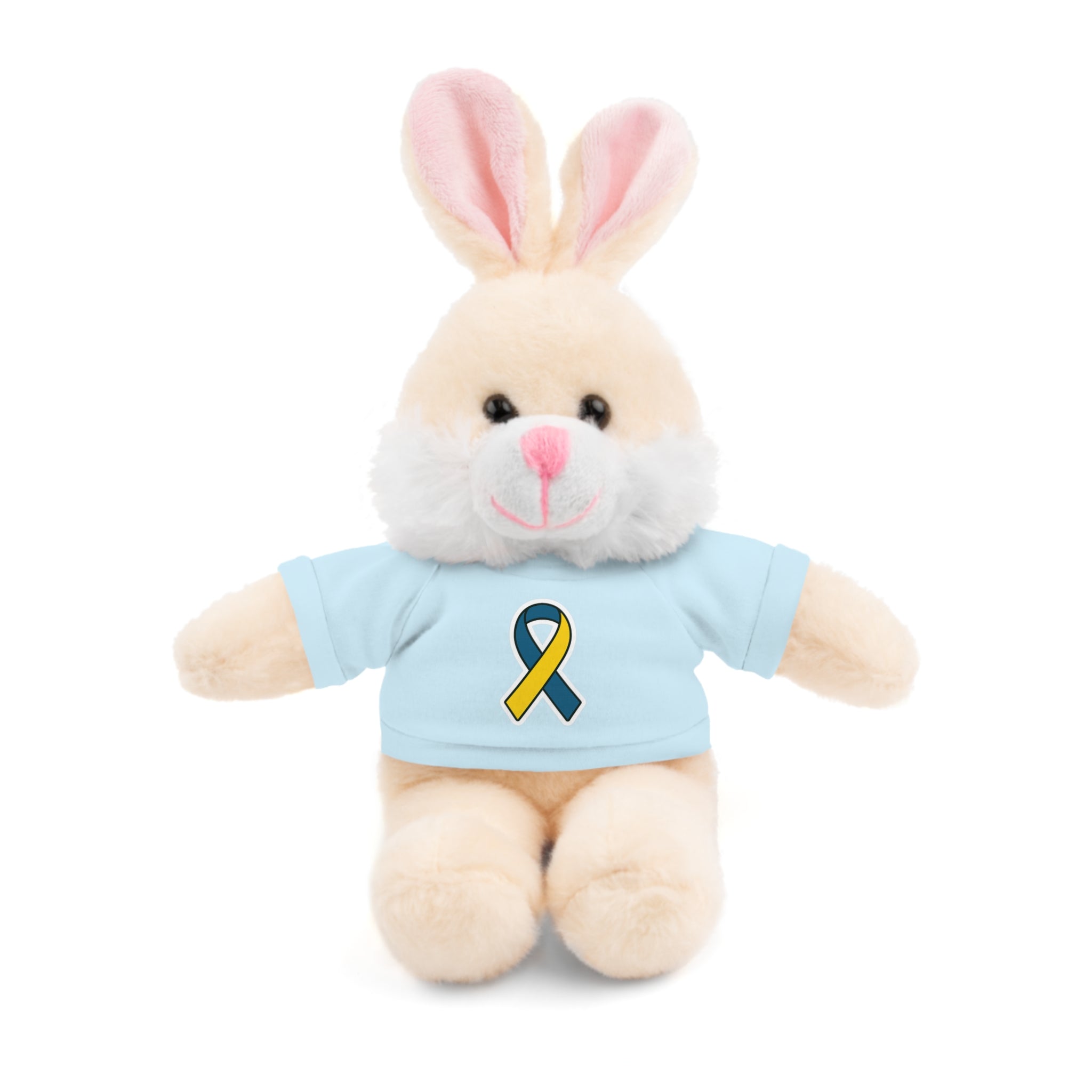 Yellow Blue Awareness Ribbon Stuffed Animal